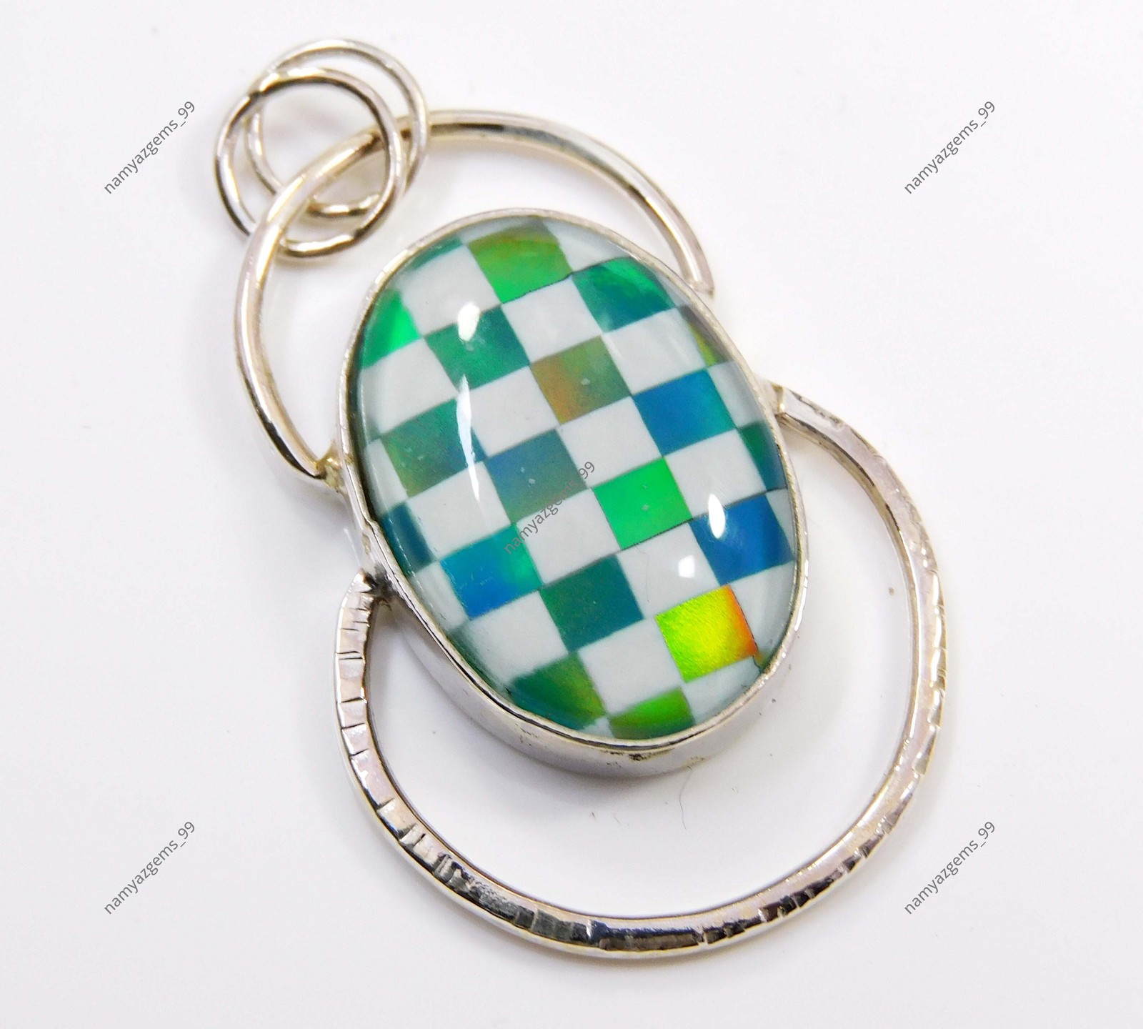 925 Sterling Silver Pendant 24.55 Ct Australian Opal Beautiful Pendant Gemstone