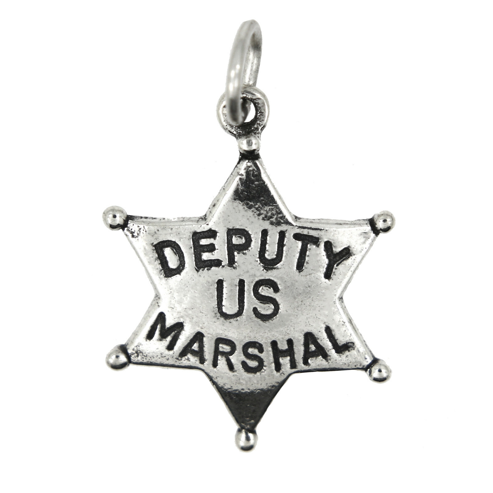 Sterling Silver United States Deputy Marshal Badge Charm -with Options