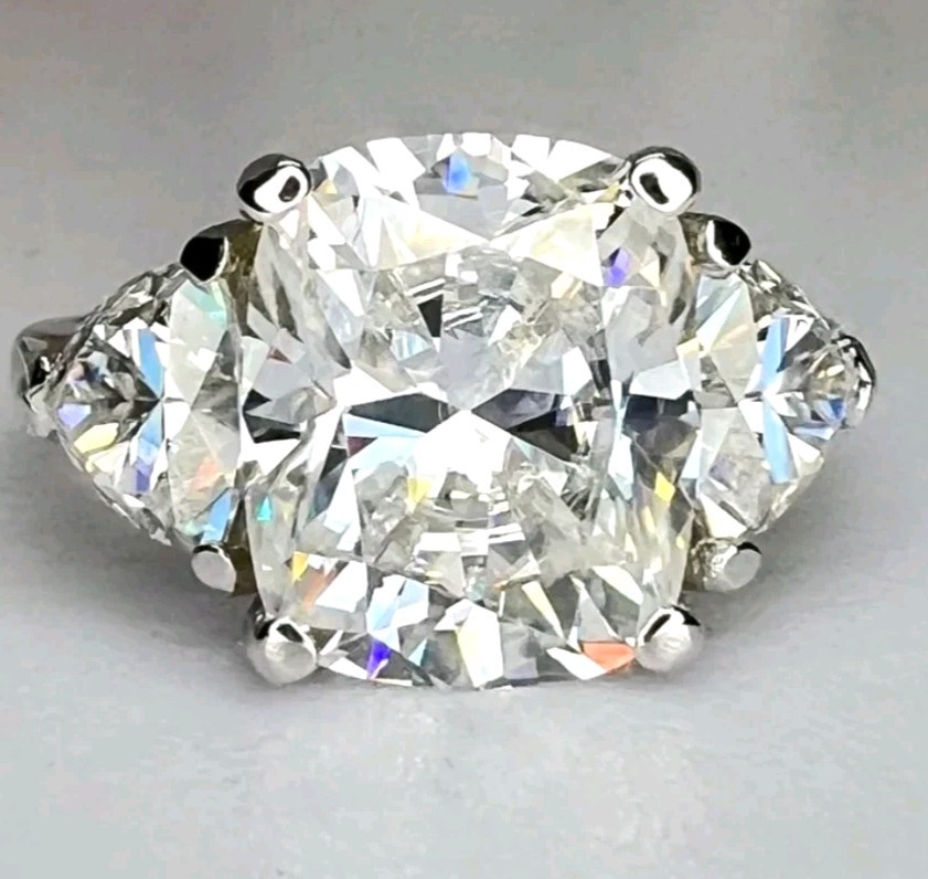 925 Silver, Off White Diamond Ring, 18 Ct Certified Treated-Great Shine & Lustre