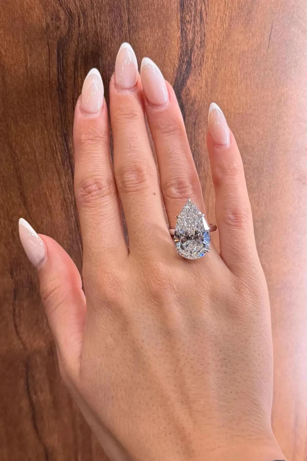 10.35 Ct Pear Cut IGI Certified Lab Grown Diamond Engagement Ring 14k White Gold