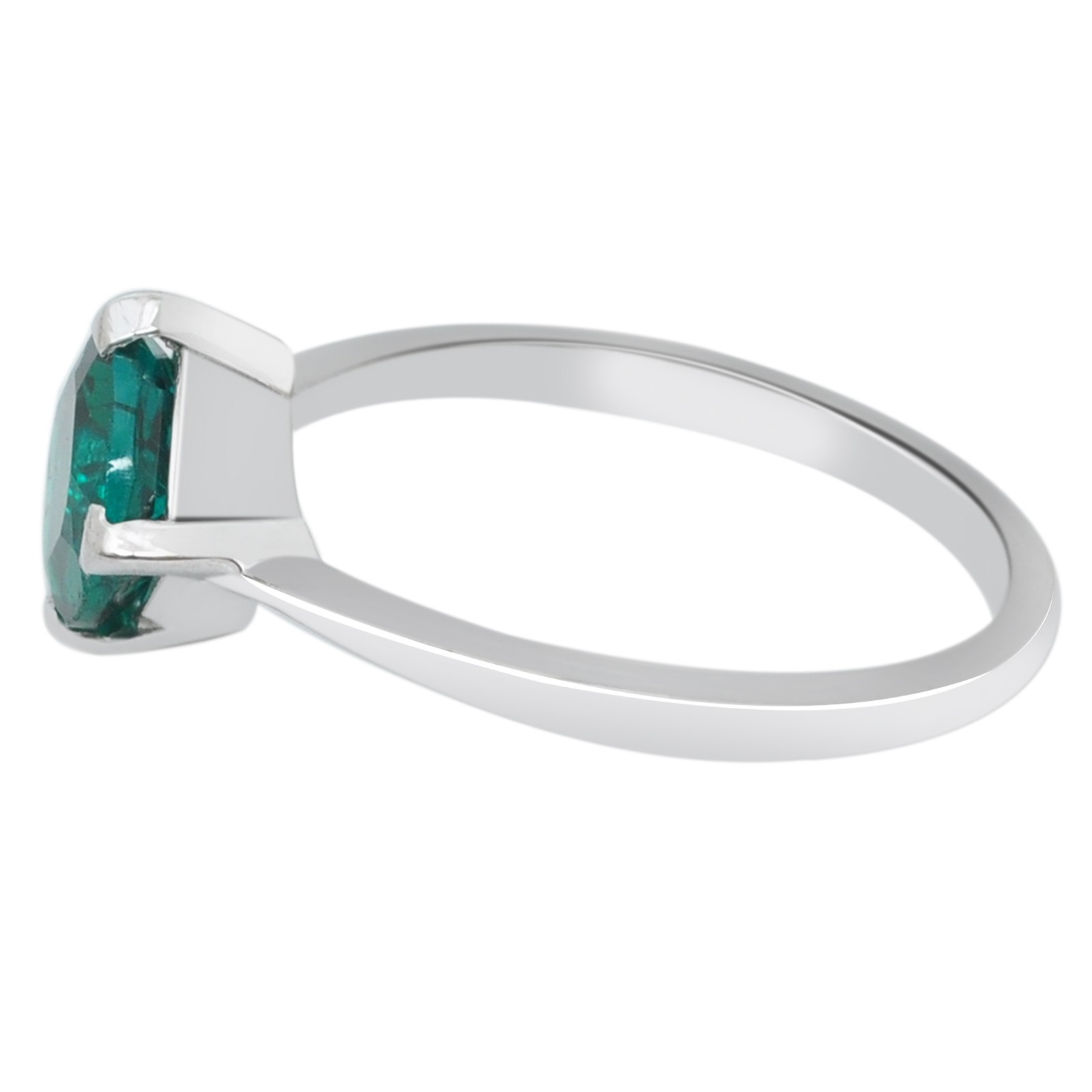1.20 Carats Cushion Shape Natural Emerald Ring In 14KT White Gold – Tariffs Free