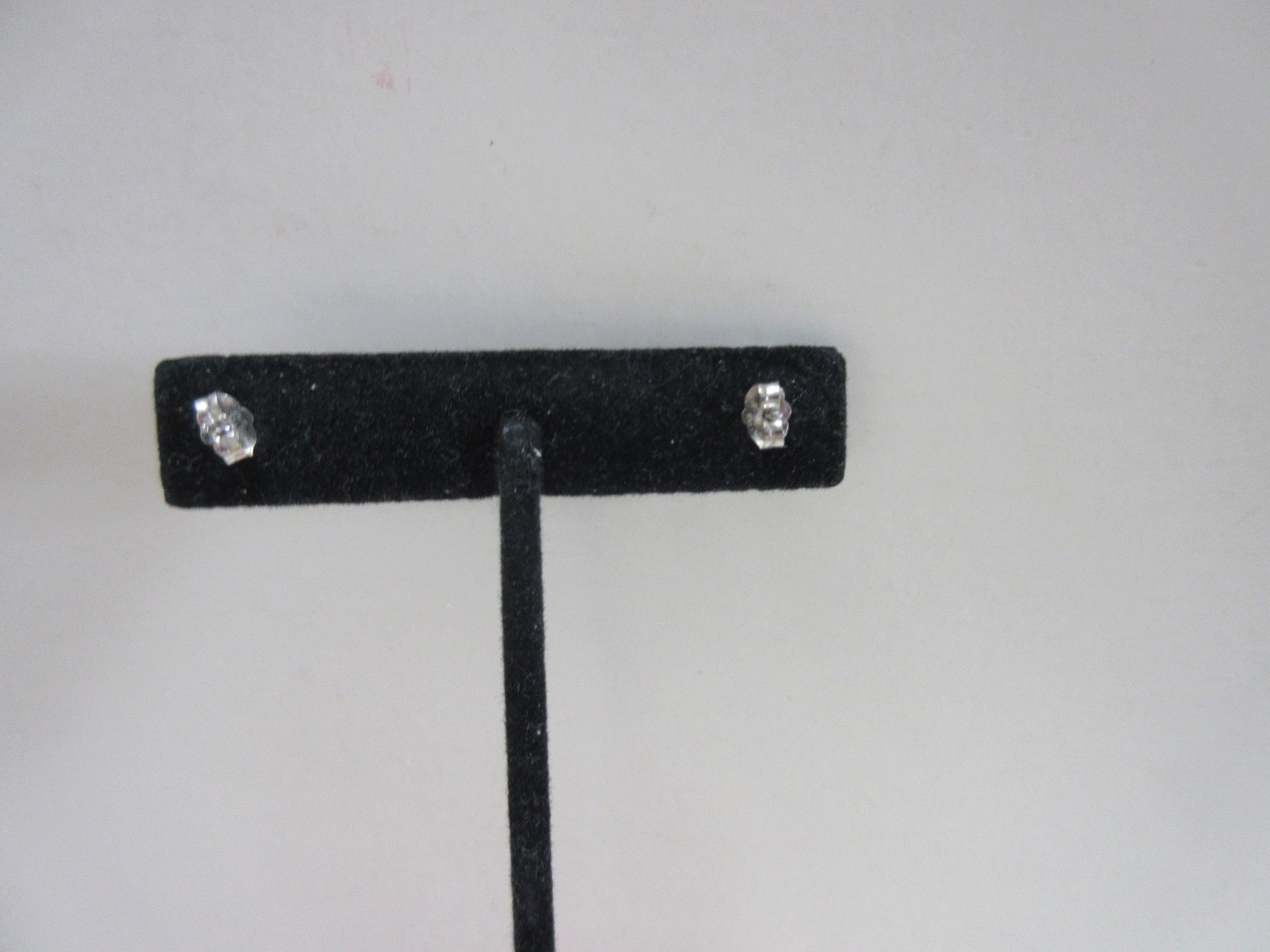 JWBR 14K 14 Karat White Gold Pink or Red Gem & Diamond Stud Earrings ~ 1.9 gr