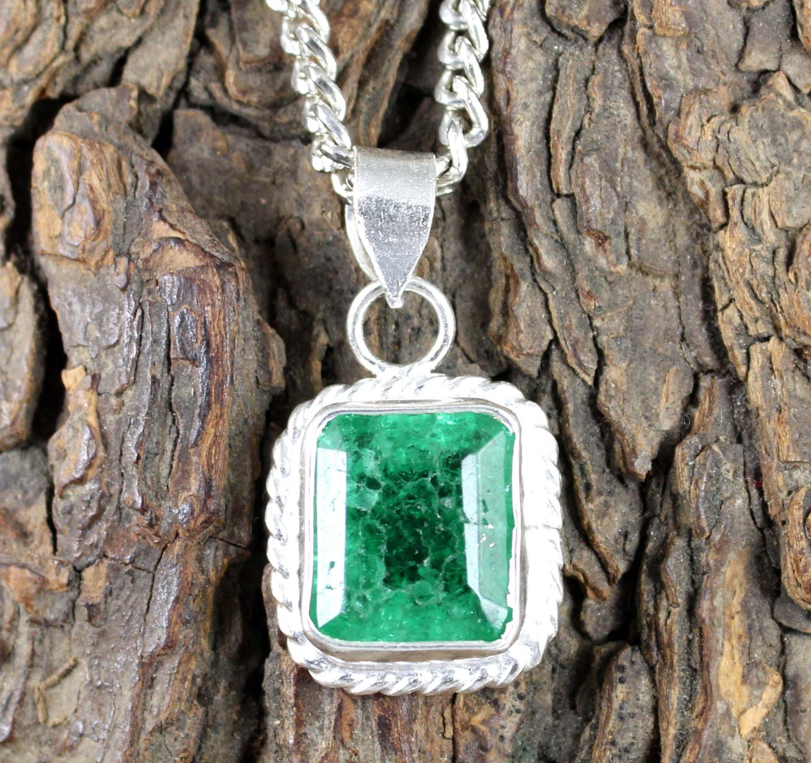 Natural Green Emerald 10.35 Ct Emerald Cut Gemstone Certified Engagement Pendant