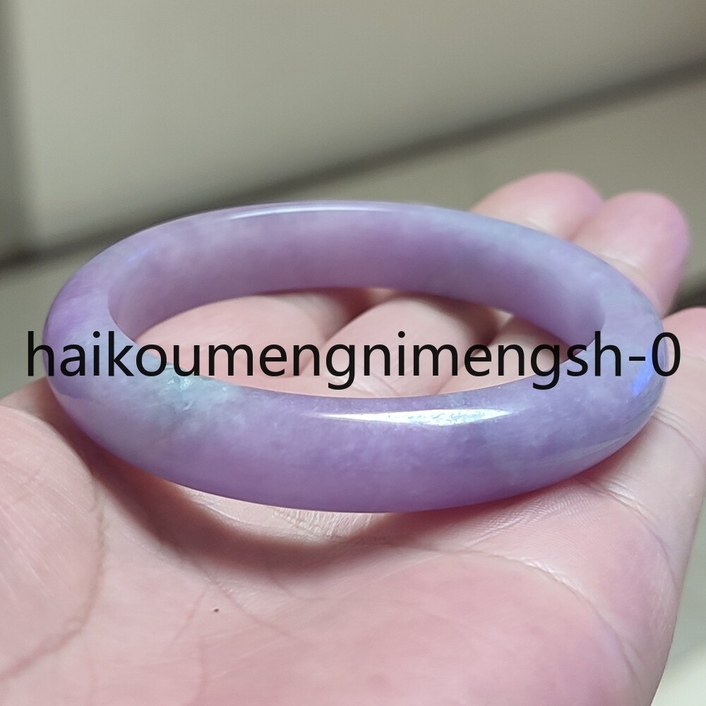 Certified Grade A Lavender 56mm Natural Burma Jade jadeite Bangle Bracelet 6406