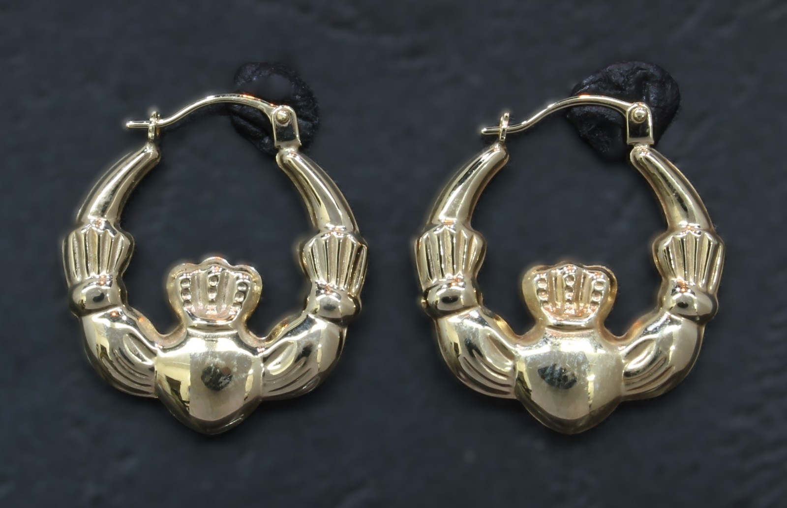 9CT Yellow Gold Hollow Claddagh Earrings 20mm (80.26.503)