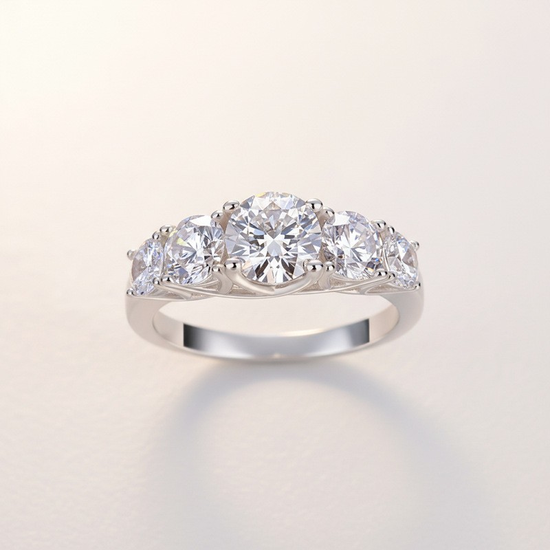 1 Carat D VVS1 Moissanite Engagement Wedding Ring Real 925 Sterling Silver