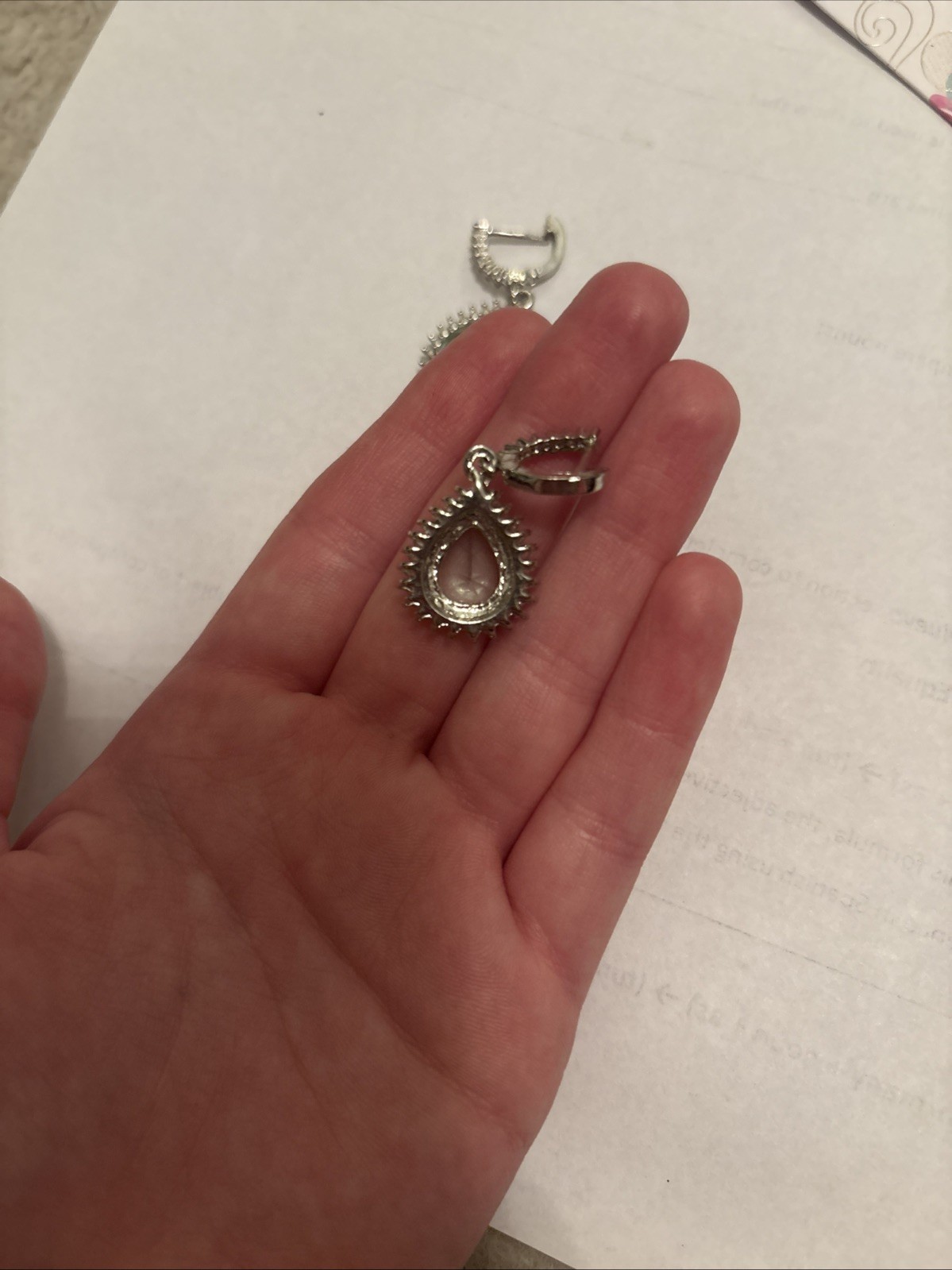 Silver Diamond And Blue Diamond From J.Crew lab created OP $30 Drop Earrings ￼