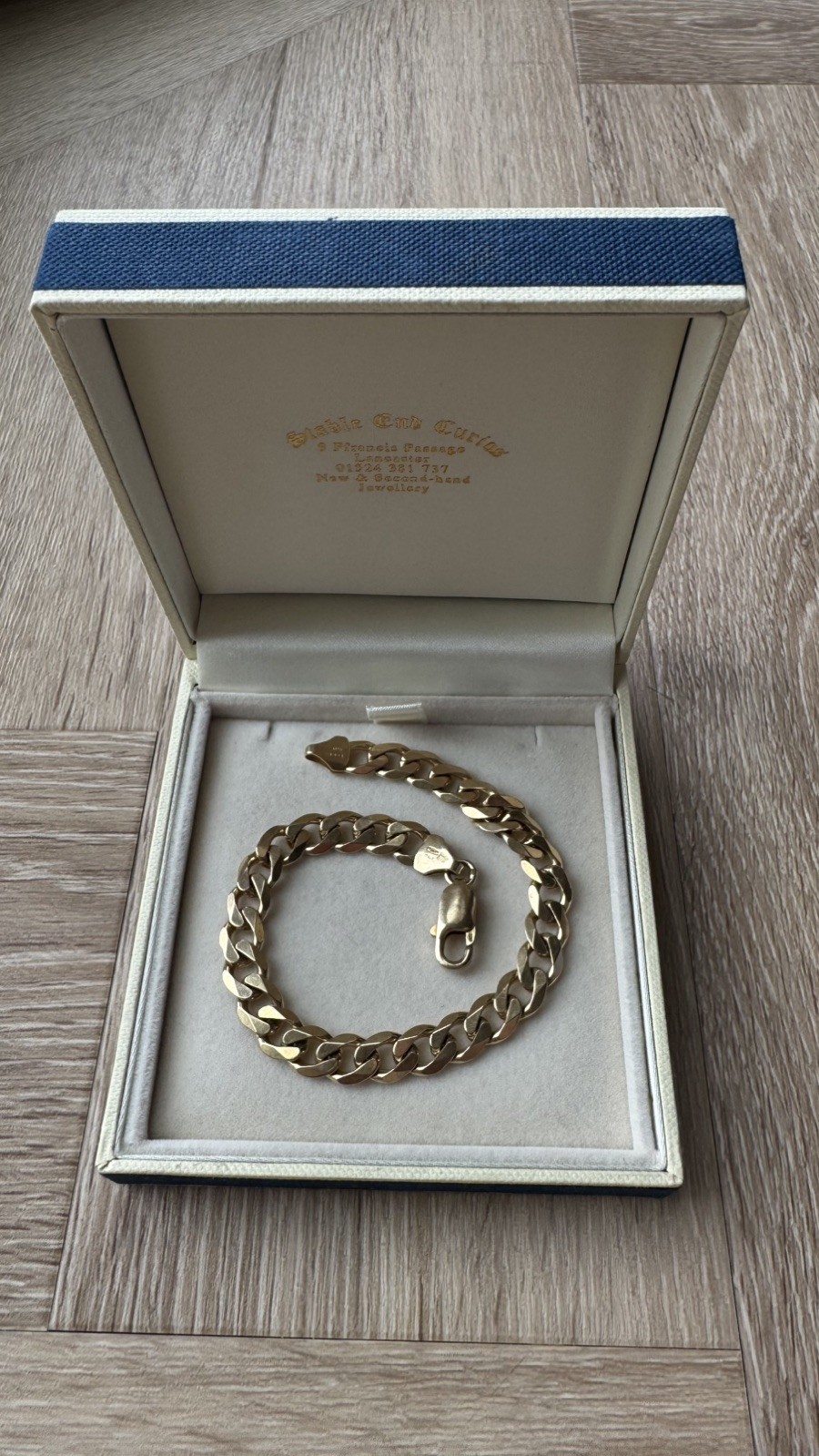 9ct Yellow Gold Curb Link Bracelet 18g 8″ 20cm Hallmarked 375 Italy