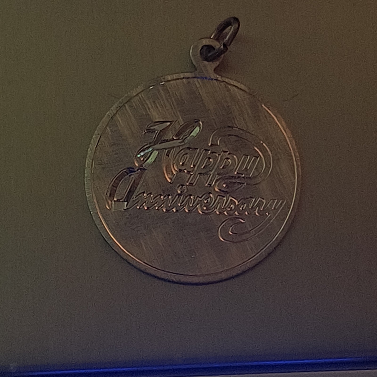 Sterling Silver «Happy Anniversary» Pendant / Charm #FME497