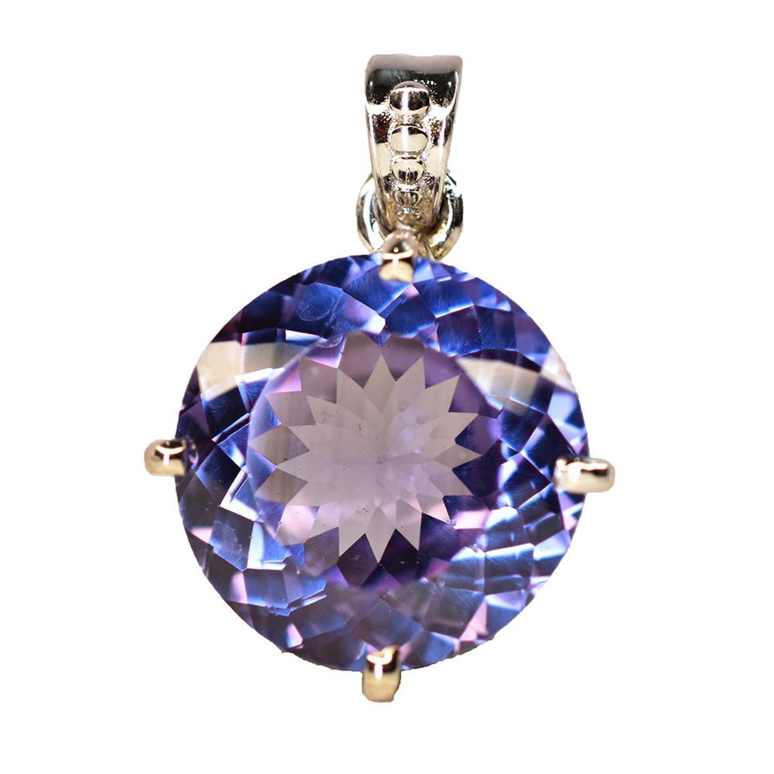 Natural 36.20 CT Color Change Alexandrite Certified Gemstone Pendant 925 Silver