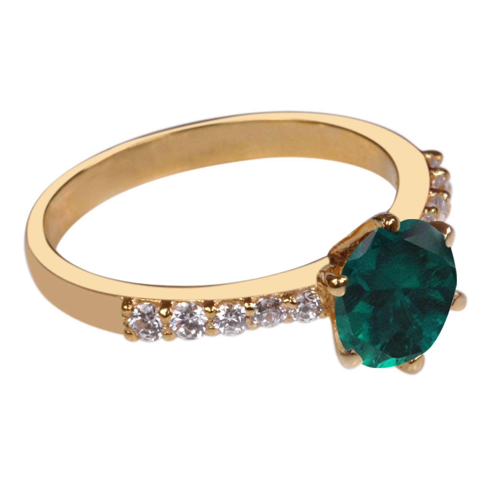1.30 Cts. Natural Emerald IGI Certified Diamond Ring In 14KT Gold – Tariffs Free