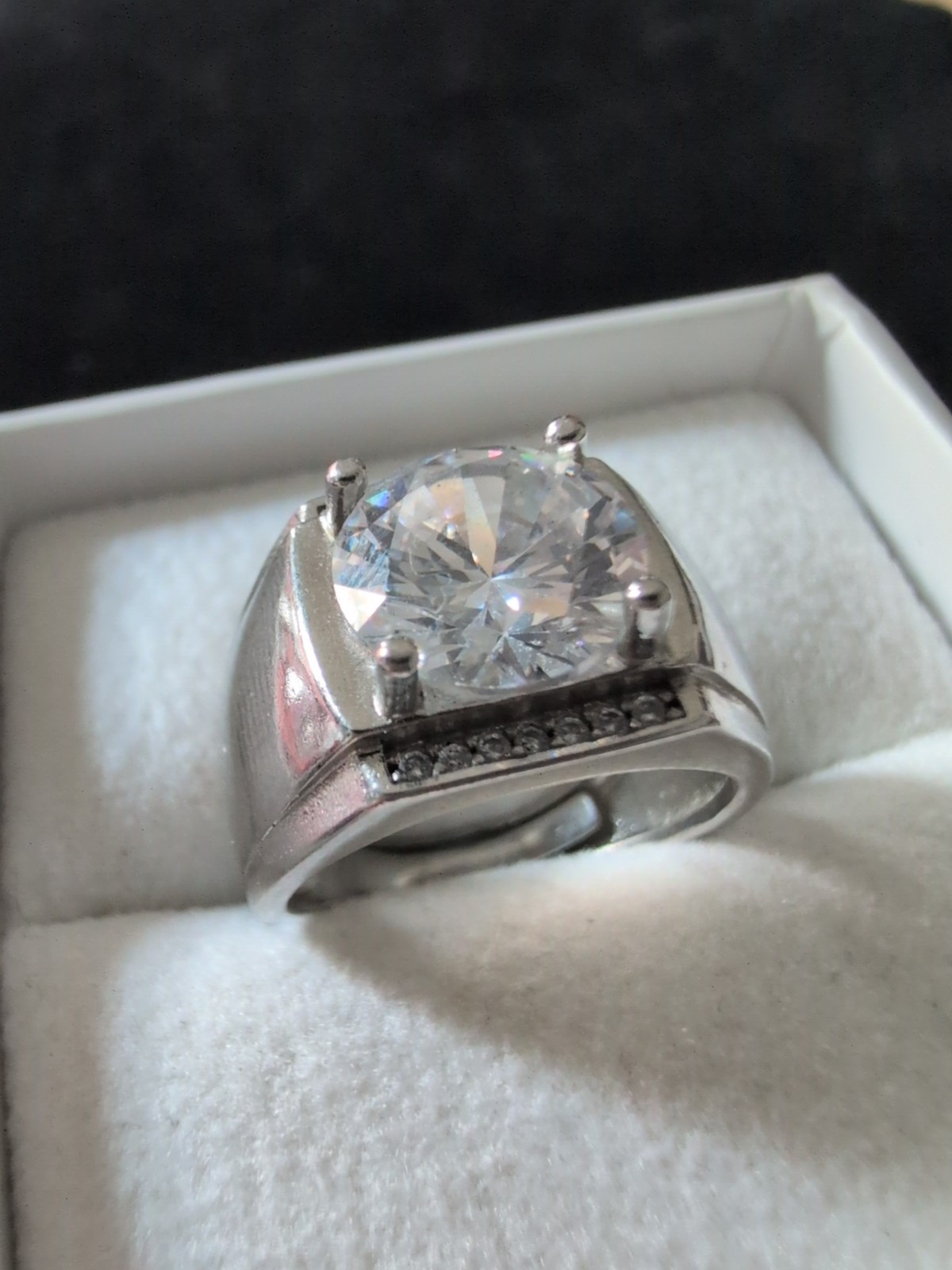 Sterling 925 Size 7.5 Semi Adjustable Ring 5ct Lab Created Sapphire Eye Clean…