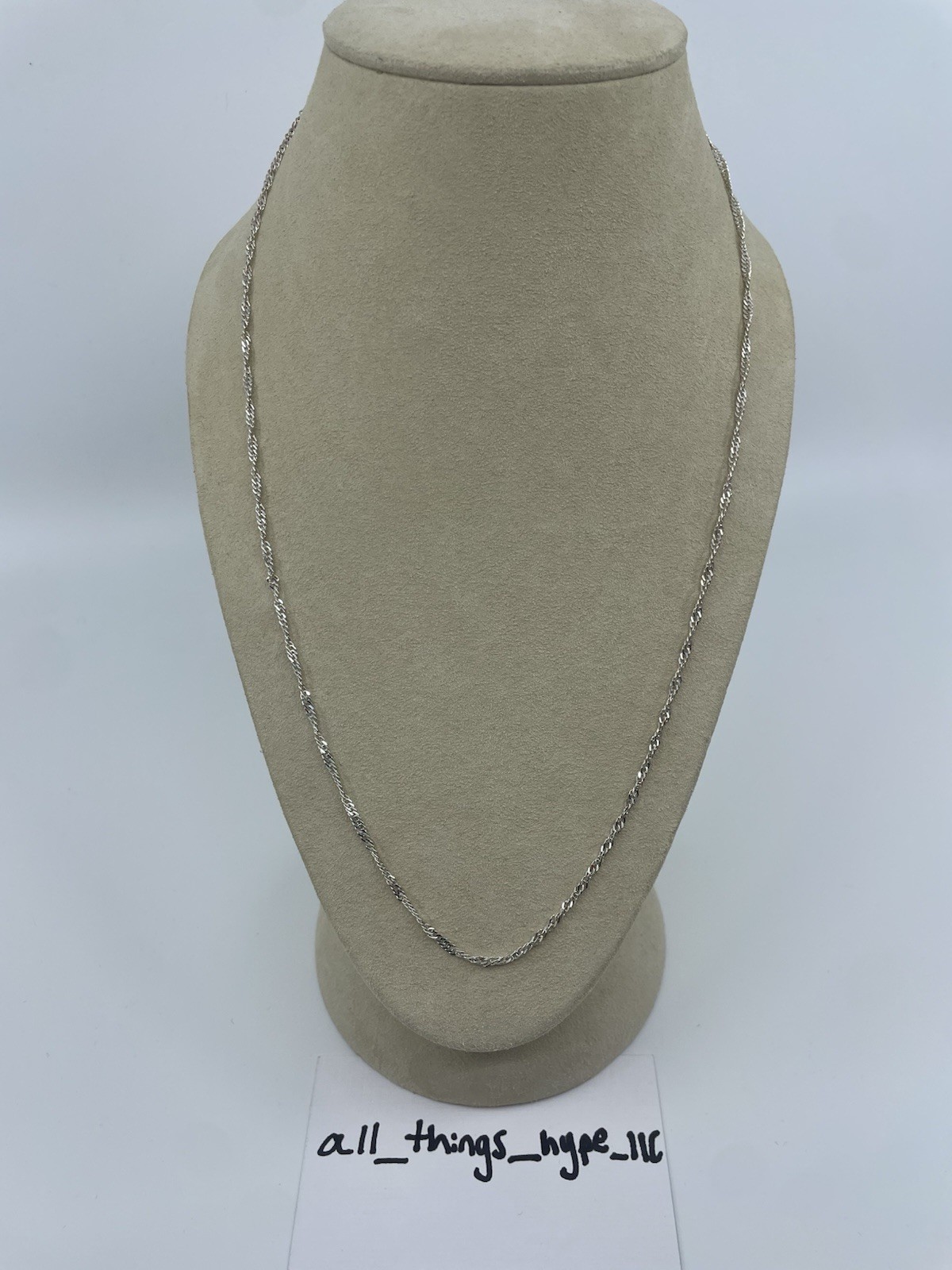 New 925 Sterling Silver Singapore Chain Necklace 24.5” 2mm Spring Ring Clasp