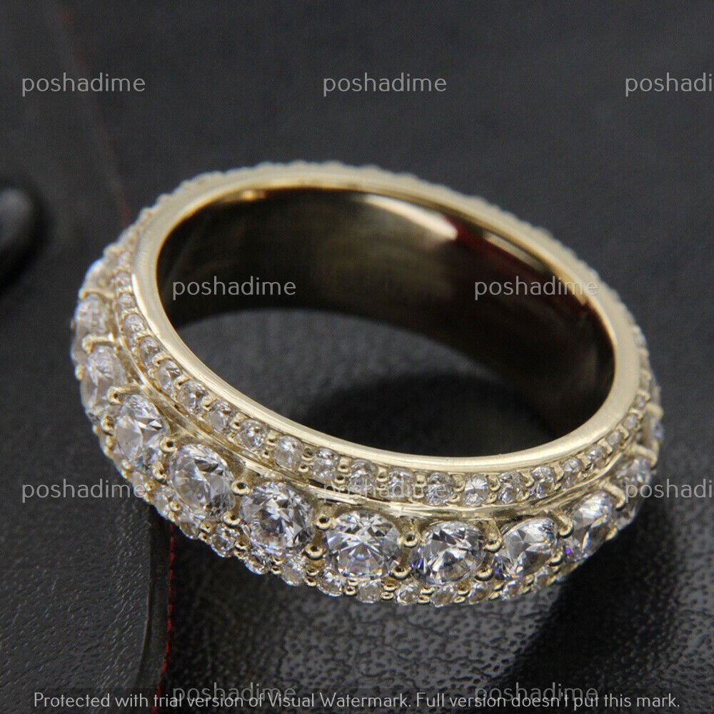 2.00 Ct Round Cut Moissanite Womens Anniversary Wedding Ring 10K Yellow Gold