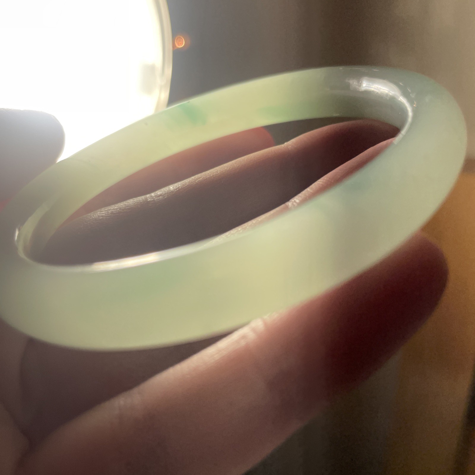 Natural Light Mint Green Jade Bangle 59mm In Diameter AAAA