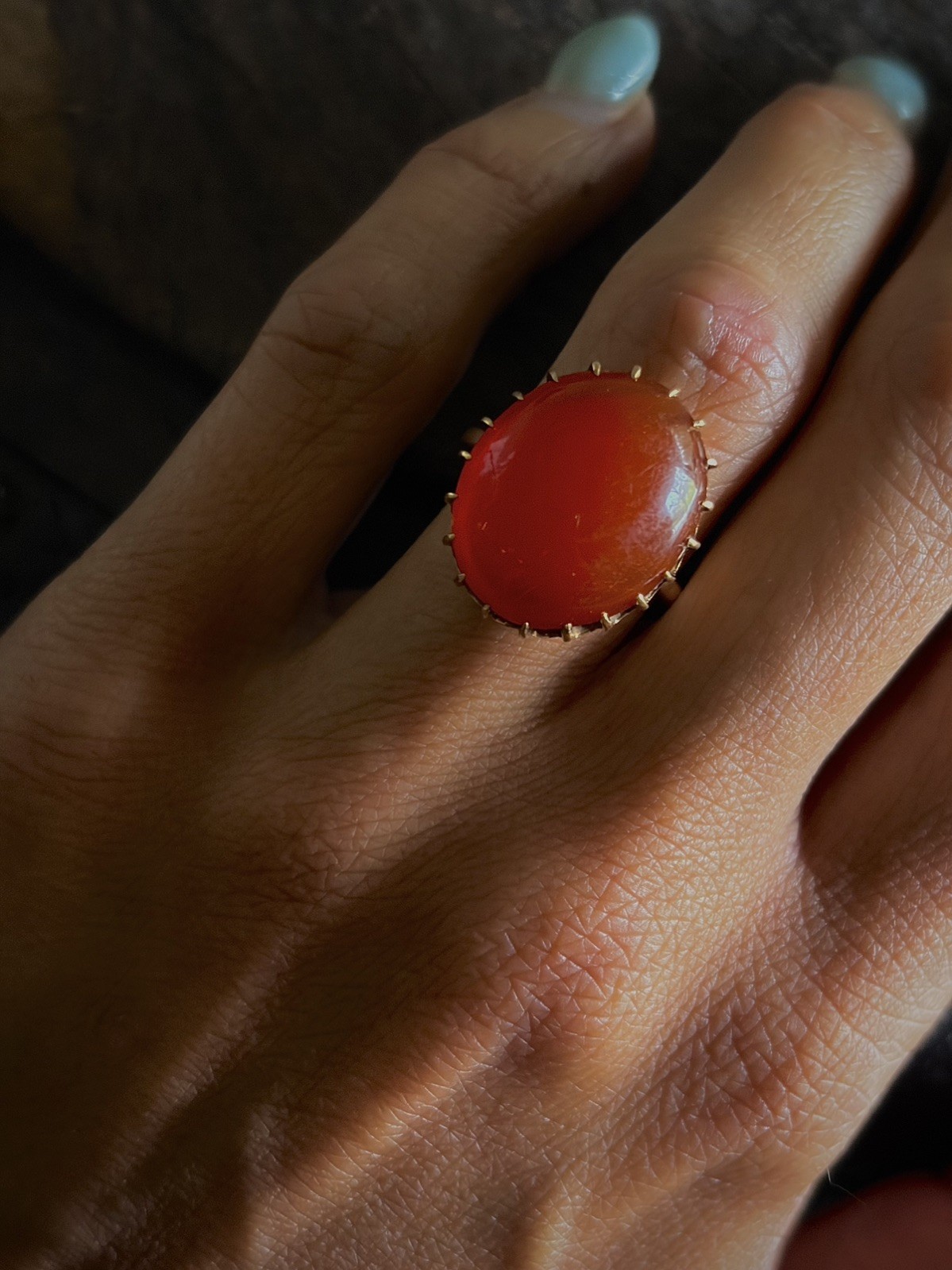ANTIQUE CABOCHON CARNELIAN || Solid Gold Ring
