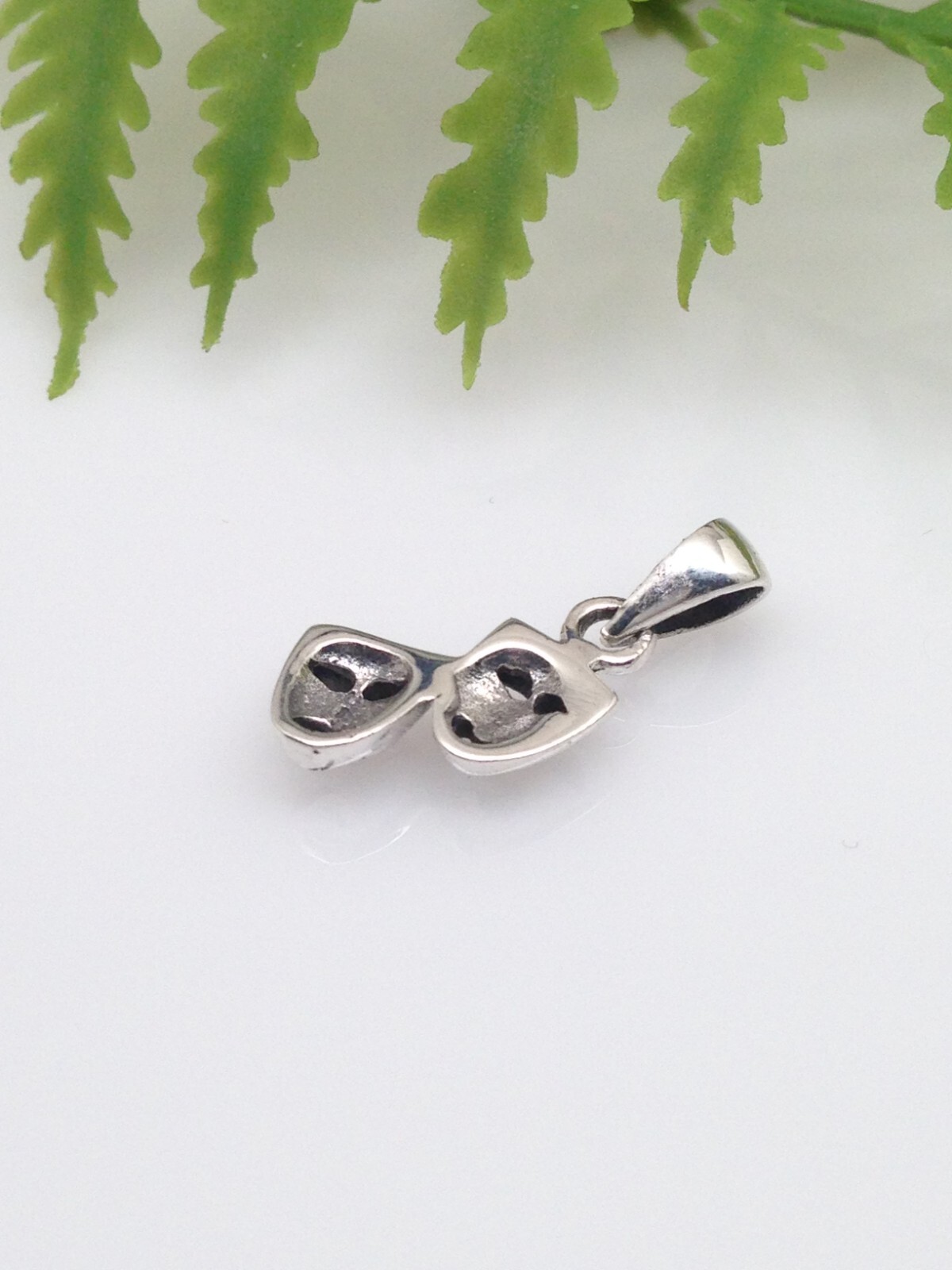 925 Sterling Silver Comedy & Tragedy Pendant Tiny Dainty 12mm /20mm Men Women