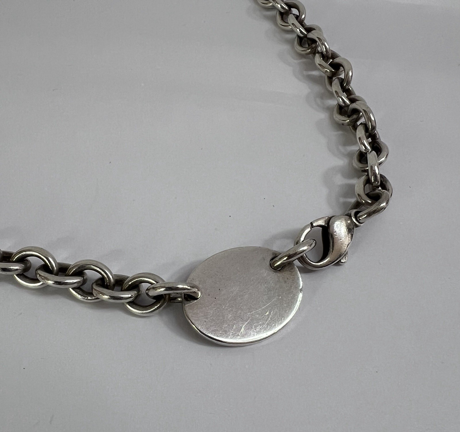 Tiffany & Co. “Return to Tiffany” Silver 925 Oval Tag Chain Necklace