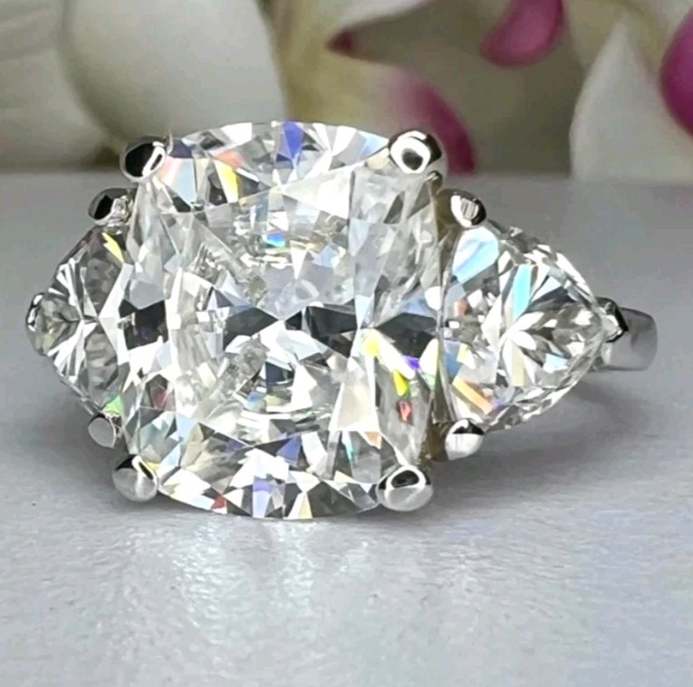 925 Silver, Off White Diamond Ring, 18 Ct Certified Treated-Great Shine & Lustre