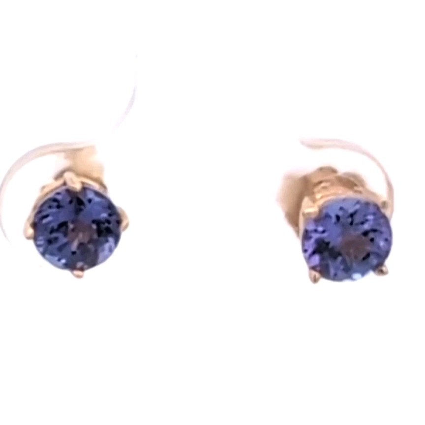 .75CT 14K Gold Natural AAAA Grade Block D Tanzanite Stud Engagement Earrings