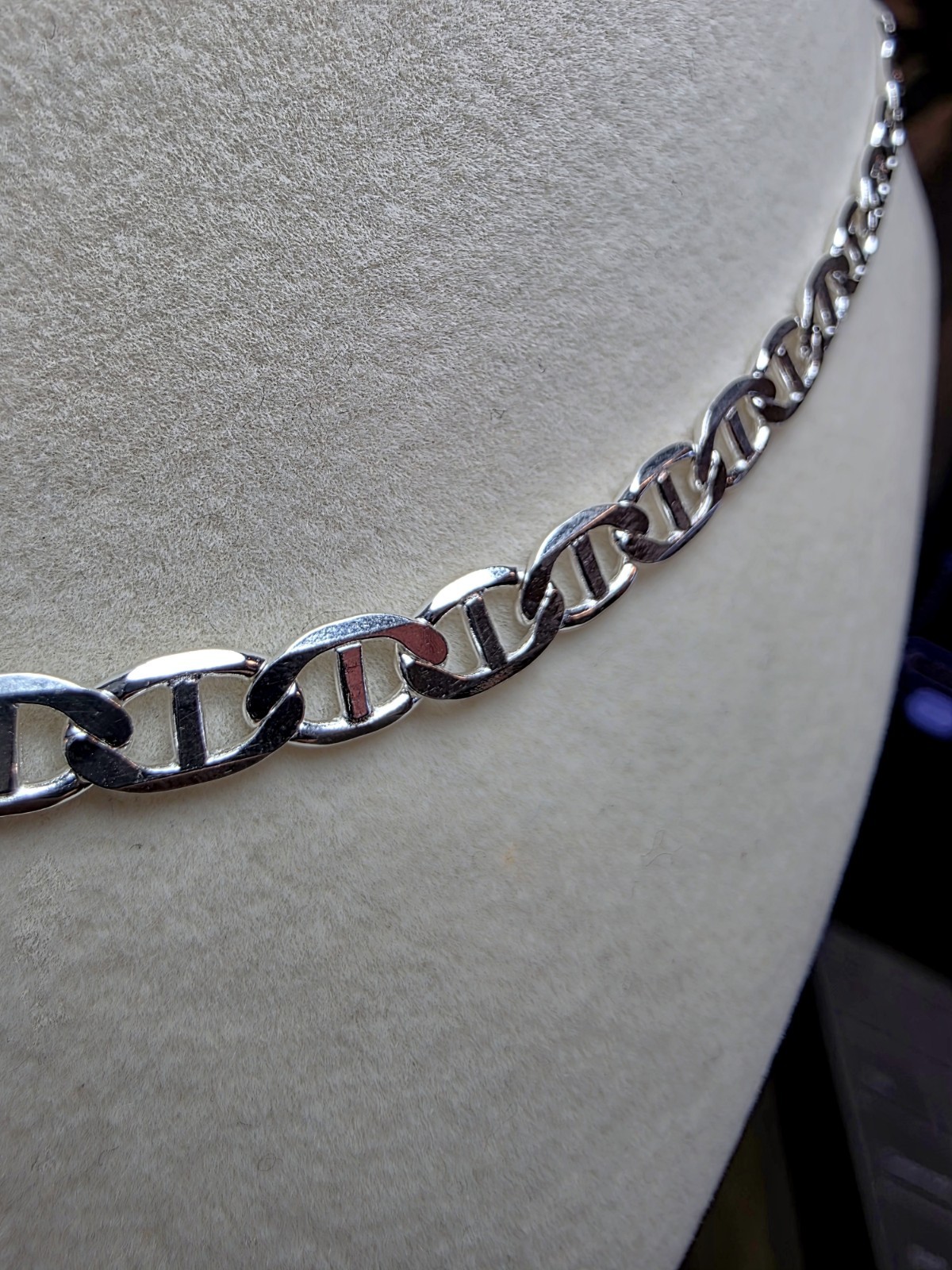 18″ 5.5mm 15g Flat Mariner Chain Solid 925 Solid Silver