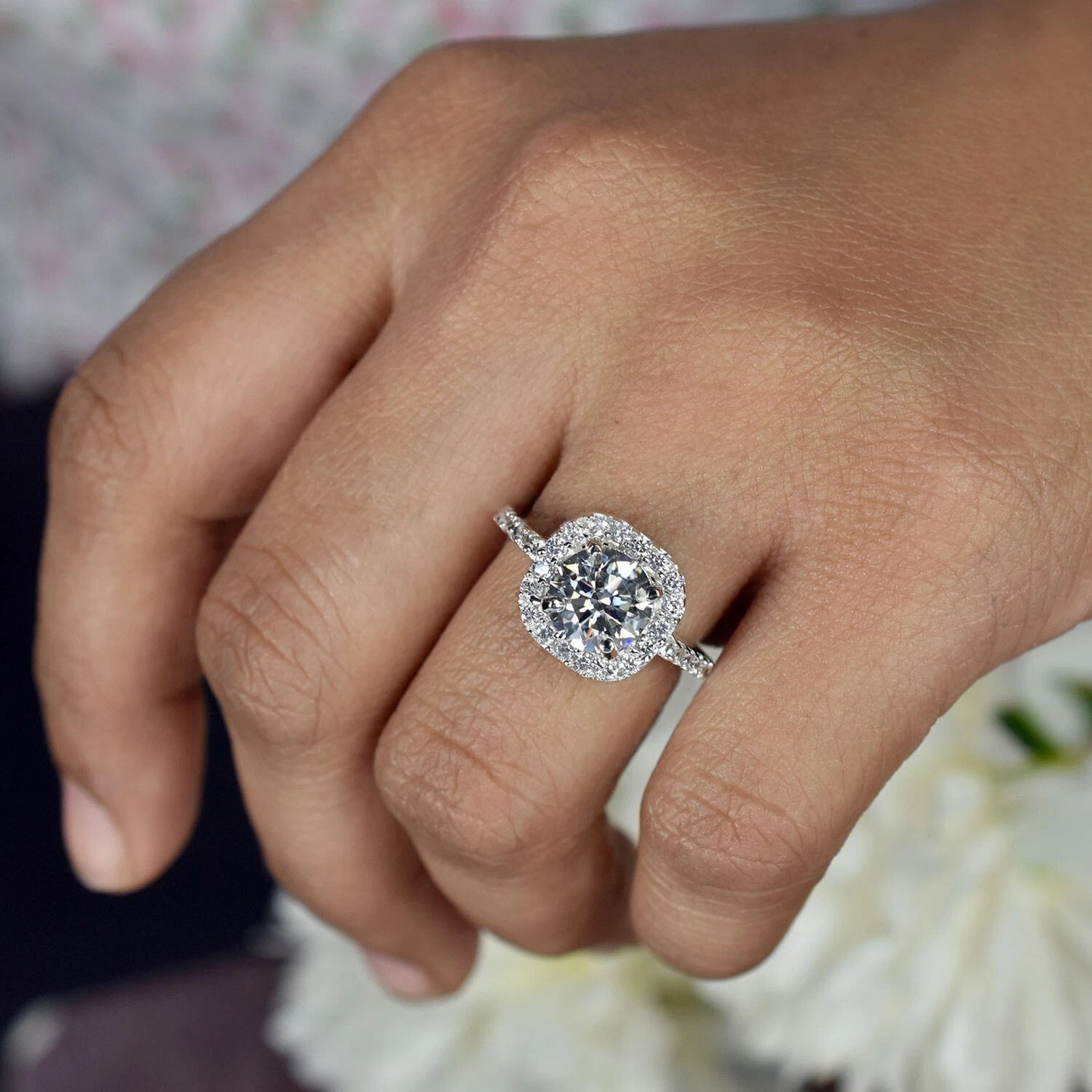 4.40Cts. Round Shape Certified White Diamond Ring In Solitaire – Tariff Free