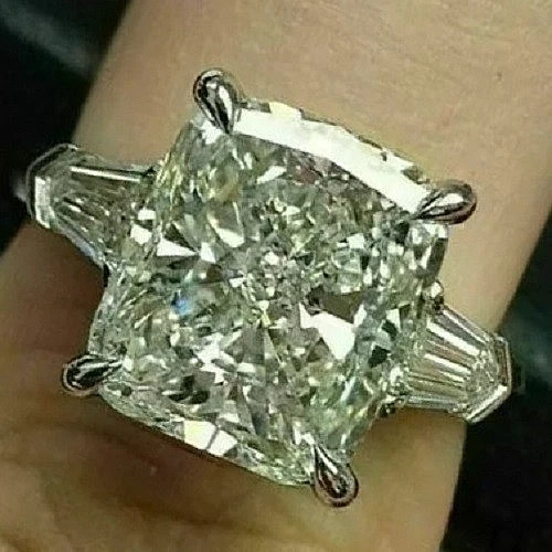 4.75 Ct Cushion Cut Diamond Wedding Ring 14K White Gold