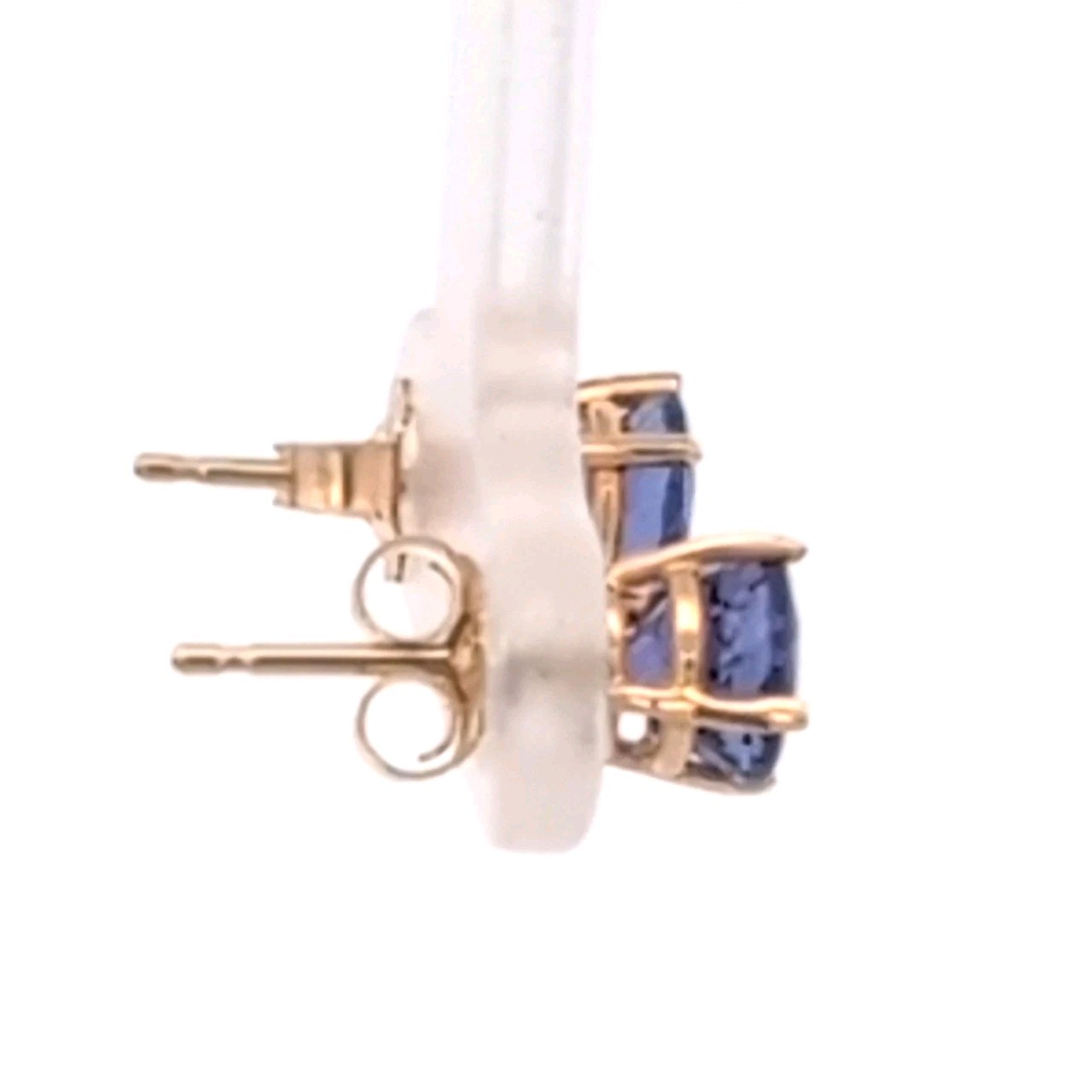 .75CT 14K Gold Natural AAAA Grade Block D Tanzanite Stud Engagement Earrings