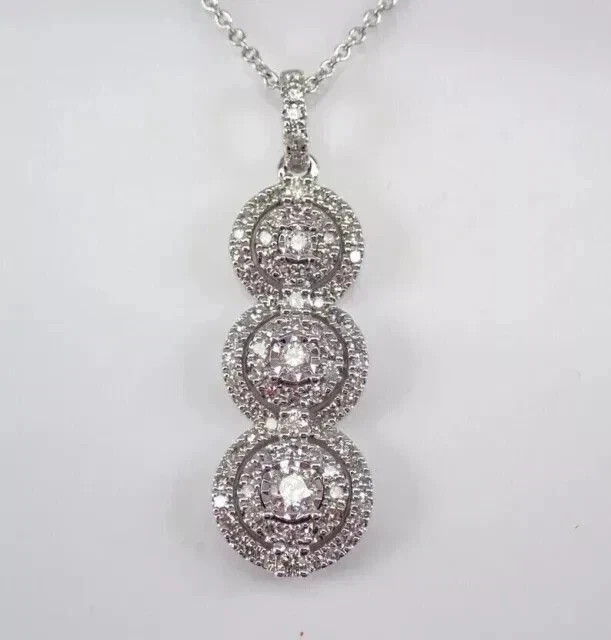 1.80Ct Round Cut Moissanite Halo Women’s Pendant 14K White Gold Plated Silver