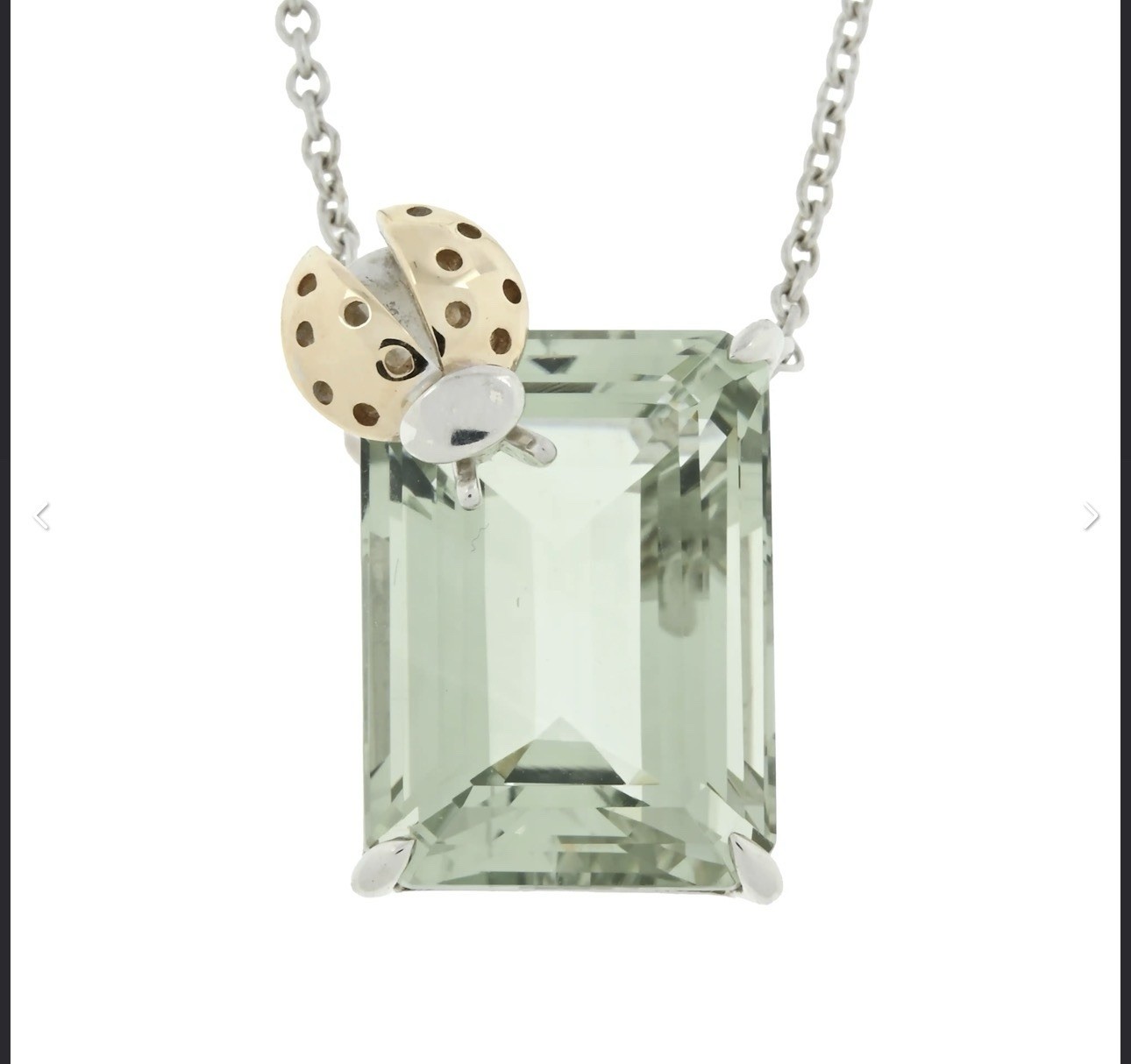 Tiffany & Co. Prasiolite Love Bug Sparkler Necklace 18ct & Silver 18-20″ Rare