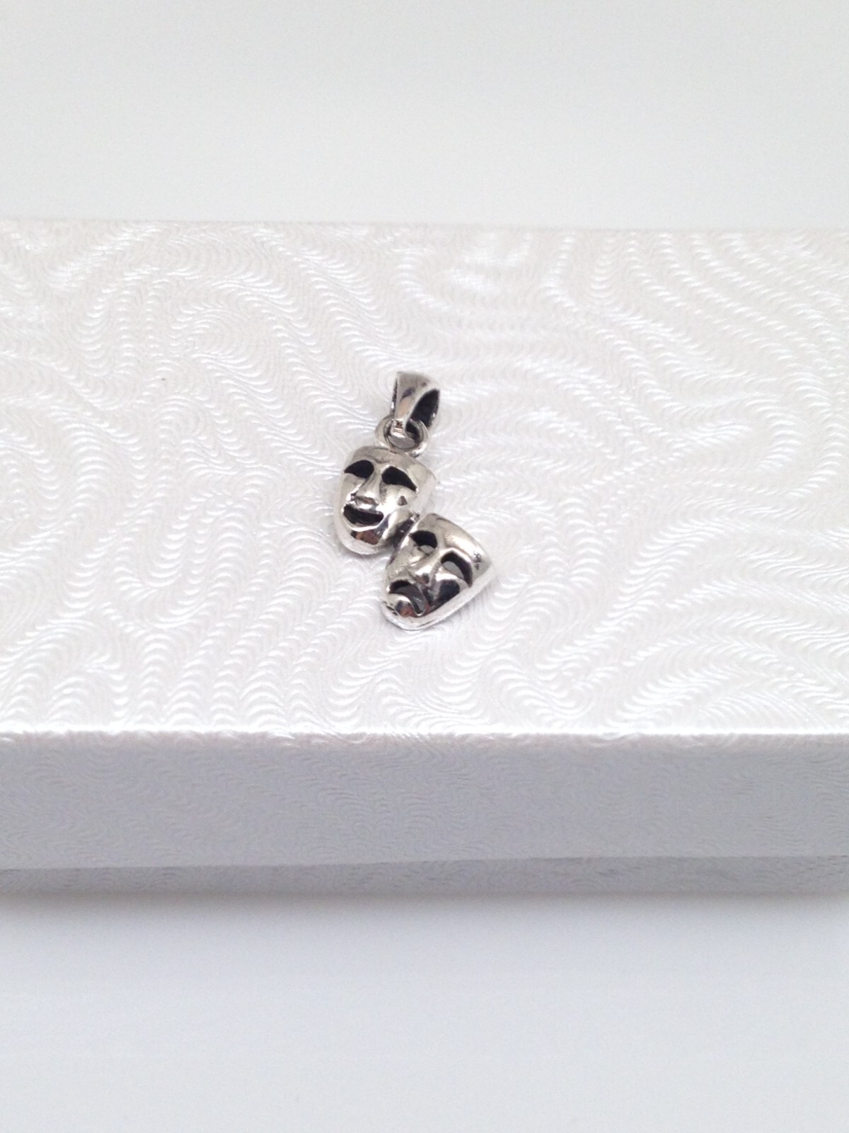 925 Sterling Silver Comedy & Tragedy Pendant Tiny Dainty 12mm /20mm Men Women