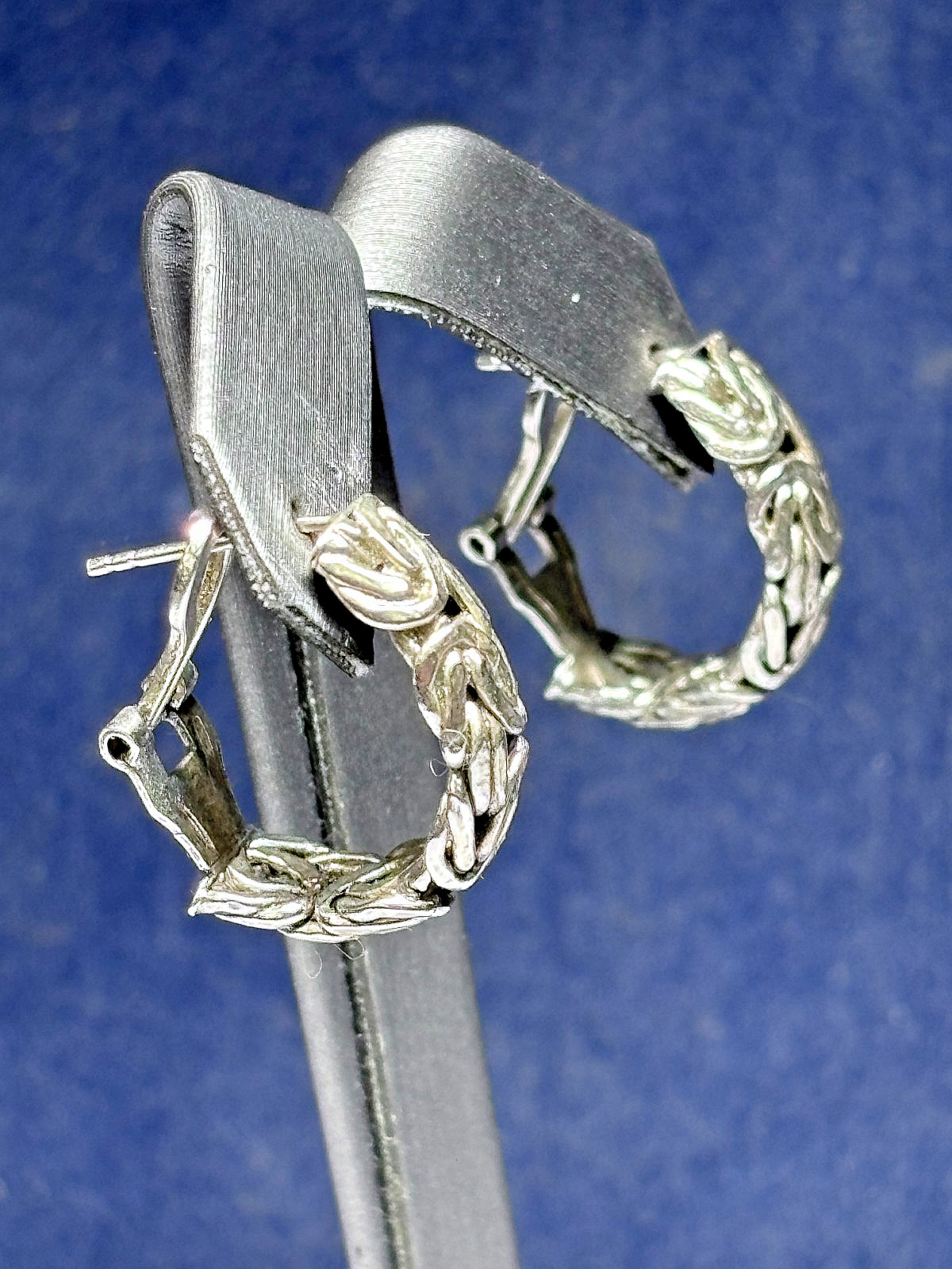 Vintage Sterling Silver Omega Back Earrings 4.8g
