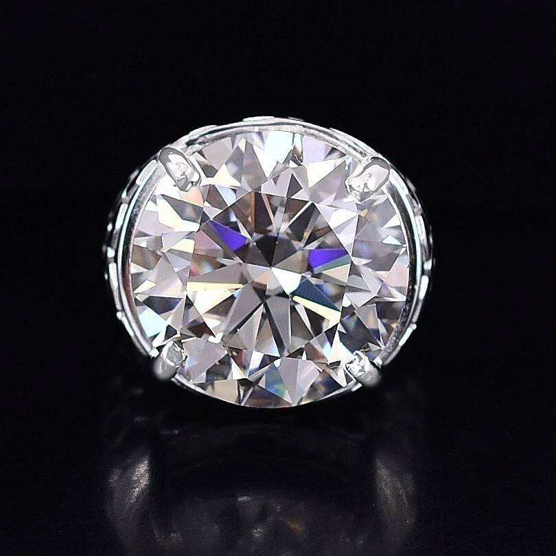 Rare 18 Ct Certified White Round Diamond Solitaire Ring 925 Silver Great Luster