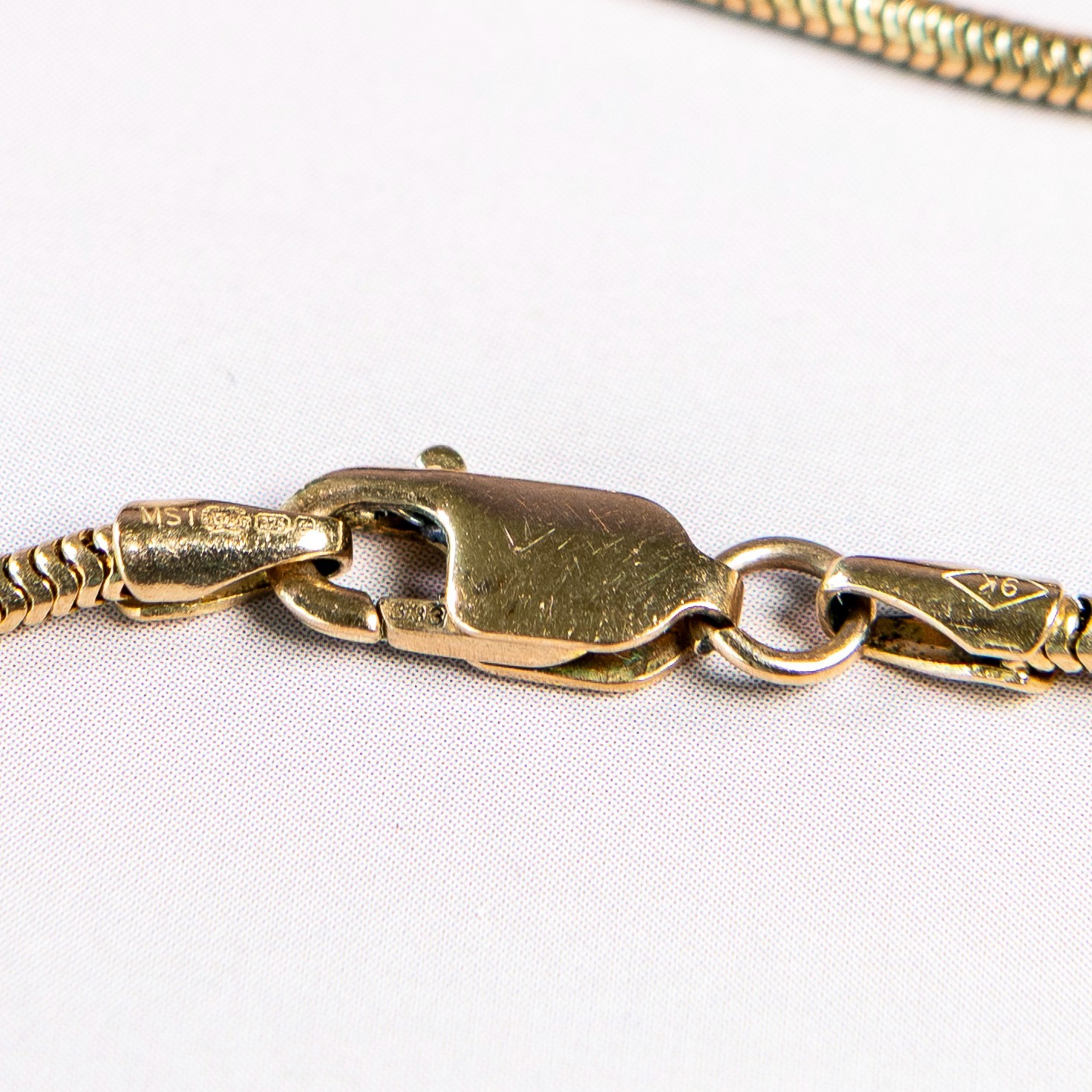 9K Solid Gold Snake Chain Necklace Broken Scrap Repair Jewelry 5.87g 375 MST