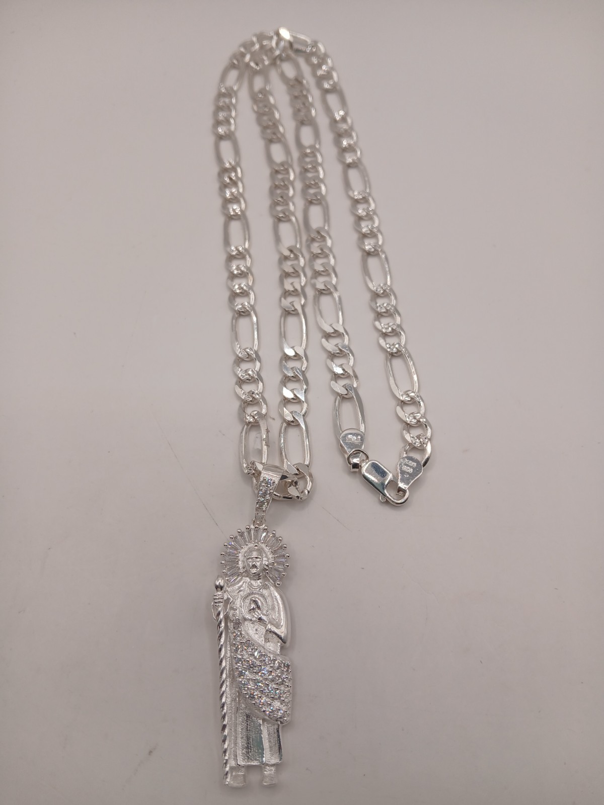 925 Sterling Silver Men’s Women’s BIG St Jude Thaddeus San Judas Tadeo Pendant