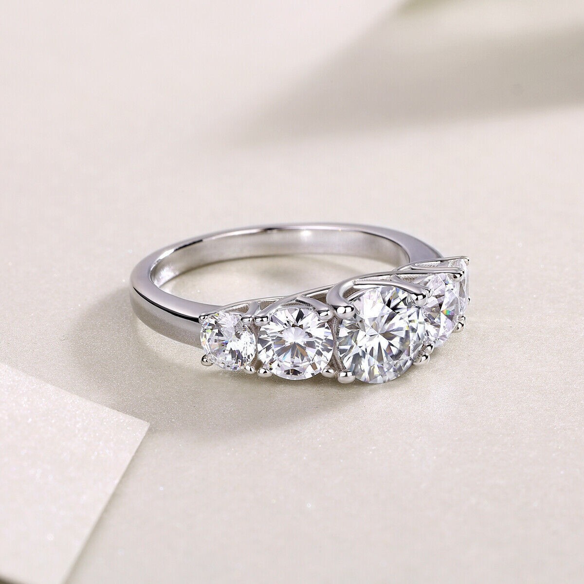 1 Carat D VVS1 Moissanite Engagement Wedding Ring Real 925 Sterling Silver
