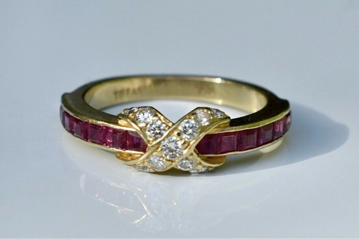 2Ct Princess Cut Natural Ruby Engagement Wedding Ring 14K Yellow Gold Plated