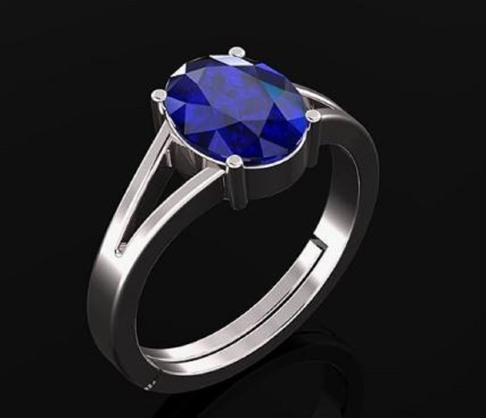 5.25 Carat Natural Blue Sapphire Gemstone 925 Sterling Silver Handmade Ring