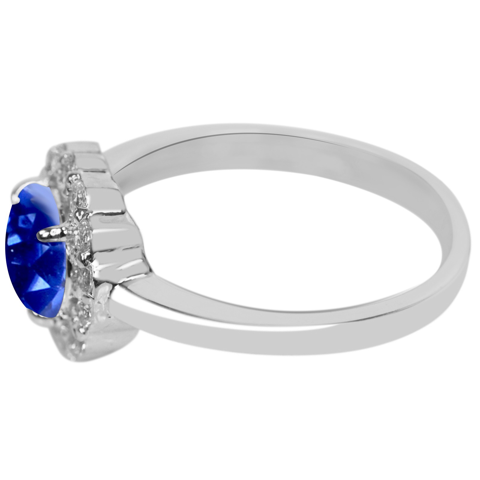 925 Silver 1.80 Cts. Natural Tanzanite Certified Diamond Ring – Tariffs Free