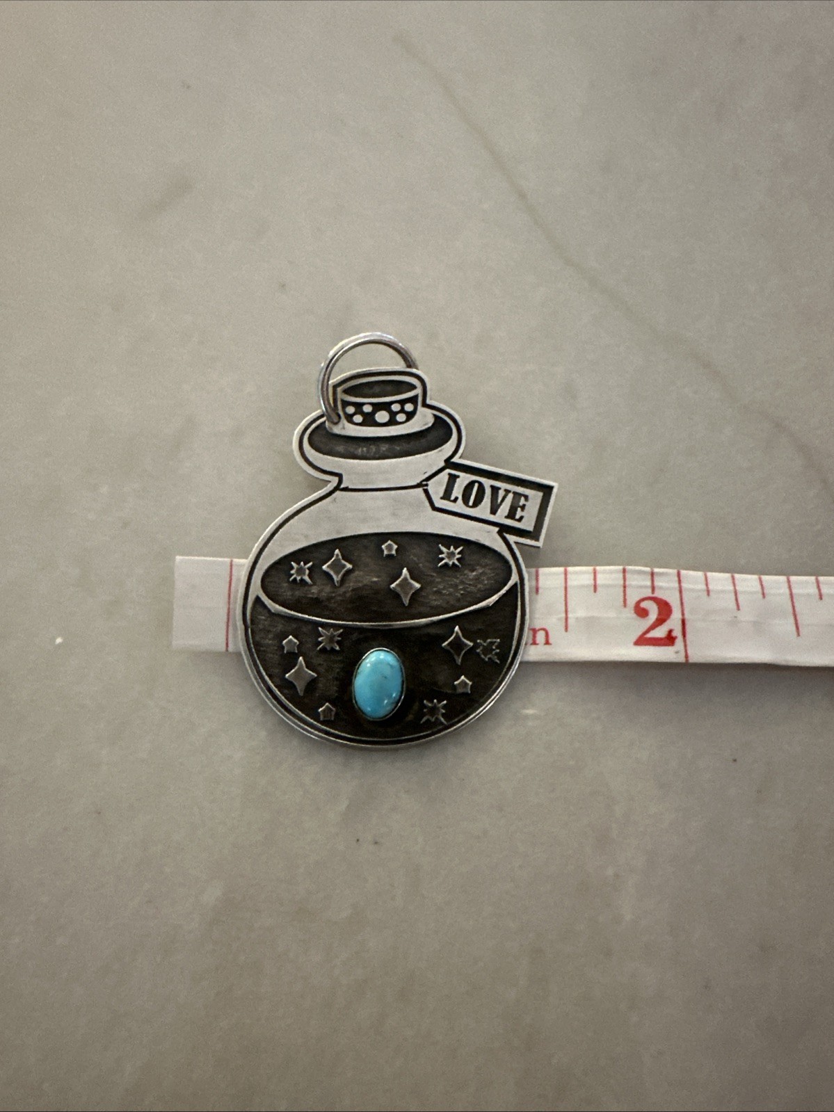 Love Potion Turquoise Pendant Sterling Silver 925 Made In The United States