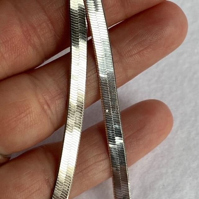 24″ Italian Sterling silver 925 Herringbone Chain Necklace 4.5mm 13.76g Unisex