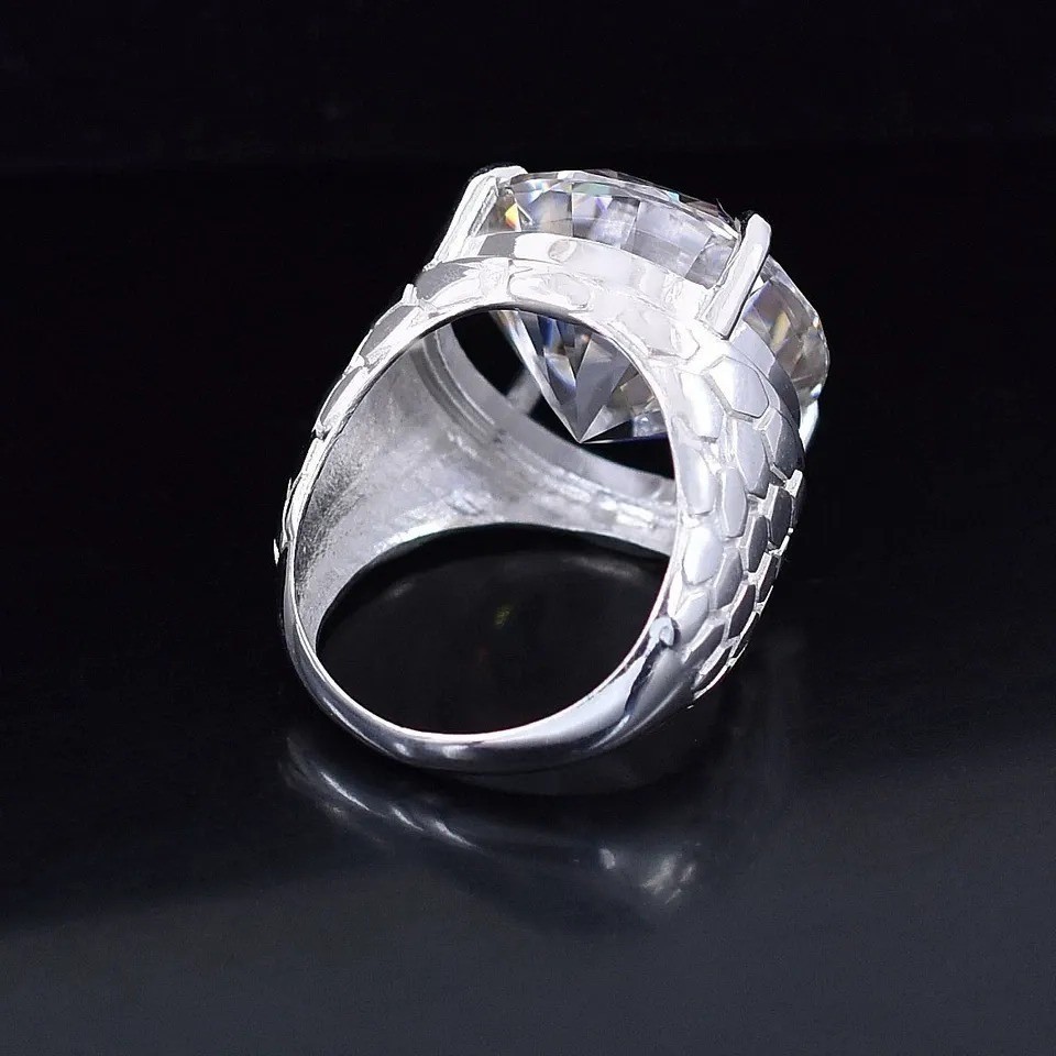 Rare 18 Ct Certified White Round Diamond Solitaire Ring 925 Silver Great Luster