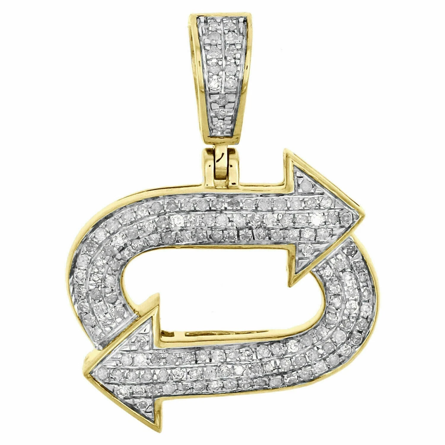 2Ct Round VVS1/D Diamond Repeat Sign Pendant 14K Yellow Gold Finish Free Chain