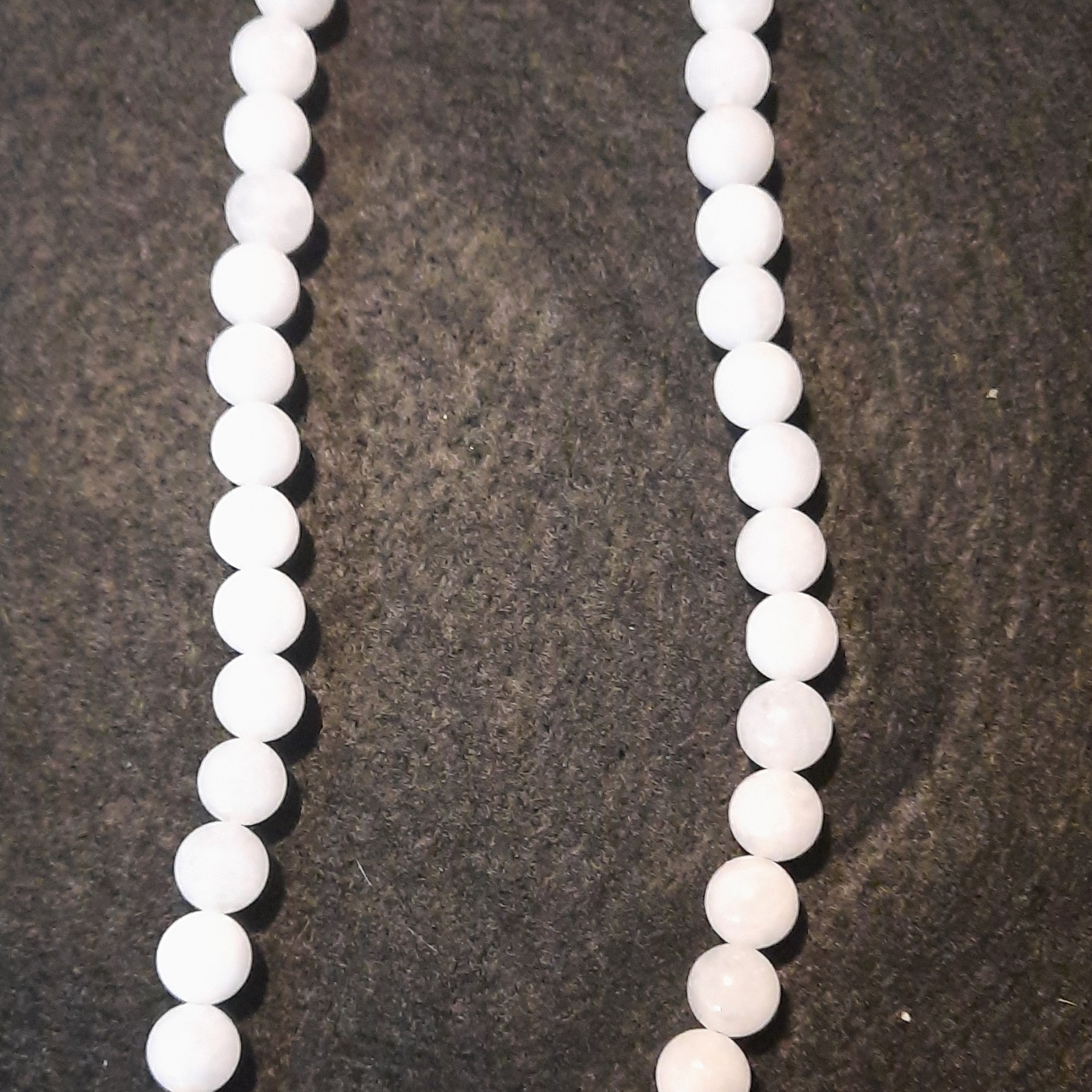 18 Inch White Jade Necklace 925 Sterling Silver