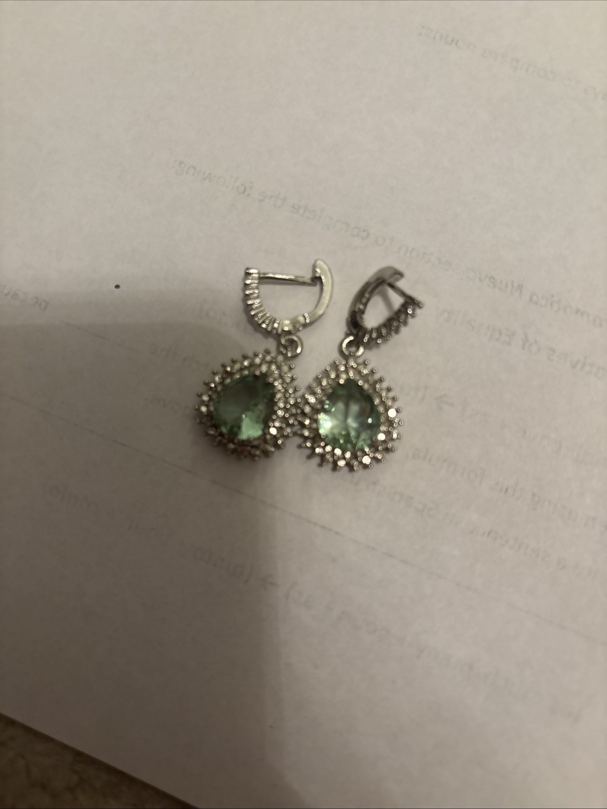 Silver Diamond And Blue Diamond From J.Crew lab created OP $30 Drop Earrings ￼