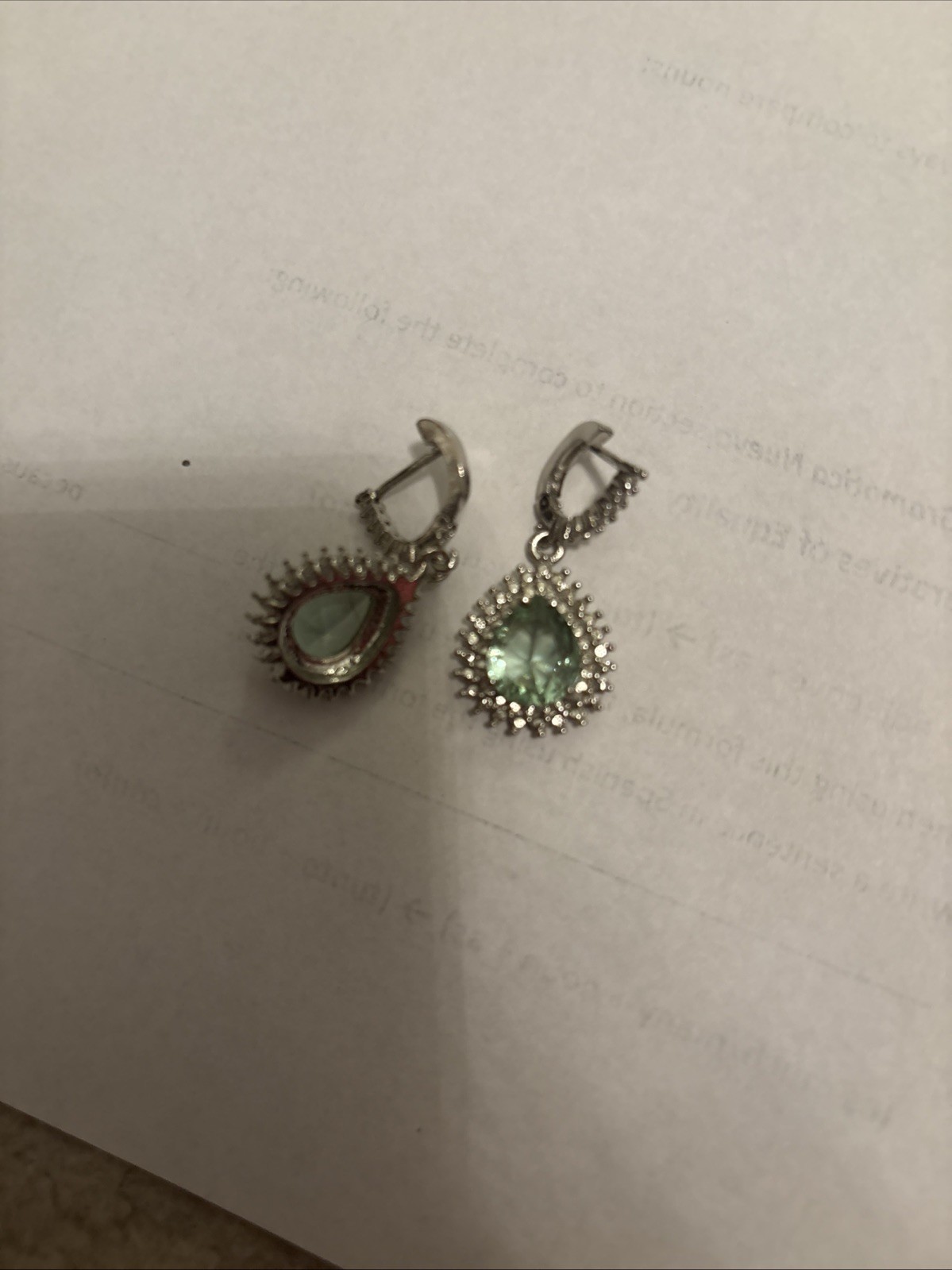 Silver Diamond And Blue Diamond From J.Crew lab created OP $30 Drop Earrings ￼