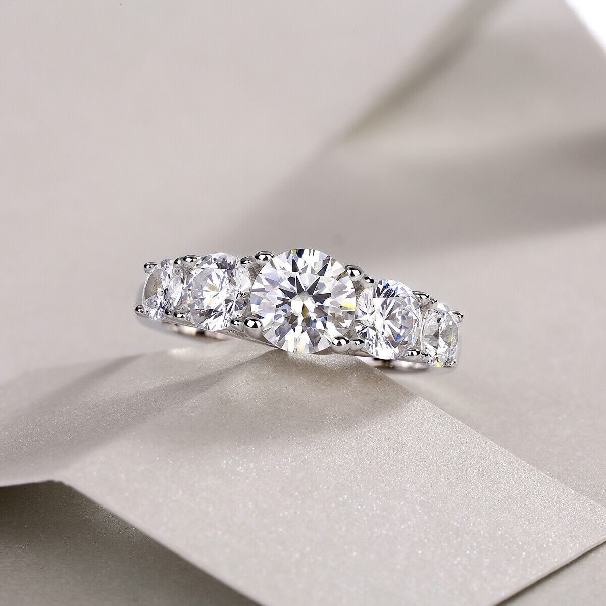 1 Carat D VVS1 Moissanite Engagement Wedding Ring Real 925 Sterling Silver