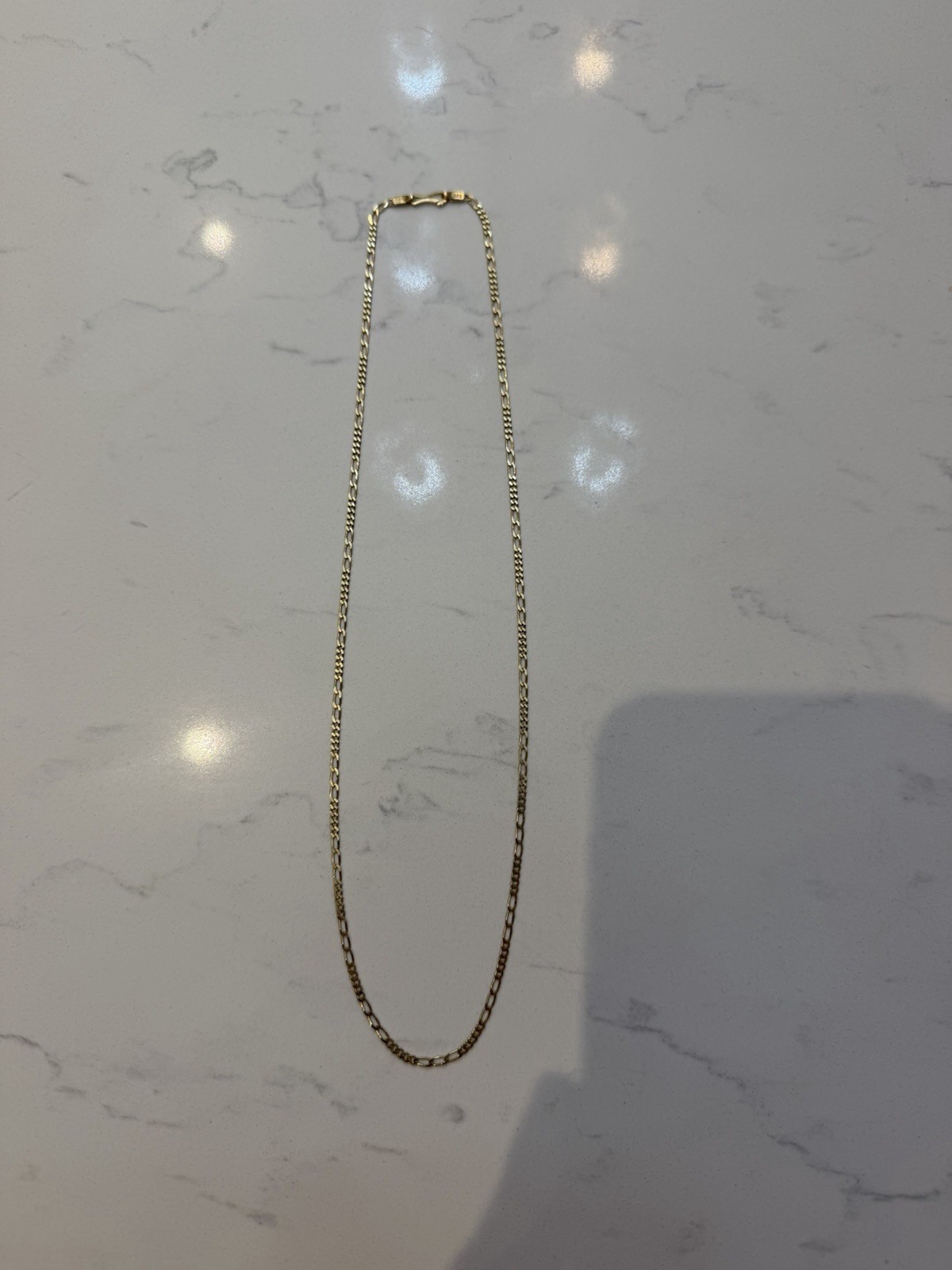 Unbranded 14K Yellow Gold Figaro Chain Necklace 19.75” 2mm 5.05g 585 Hook Clasp