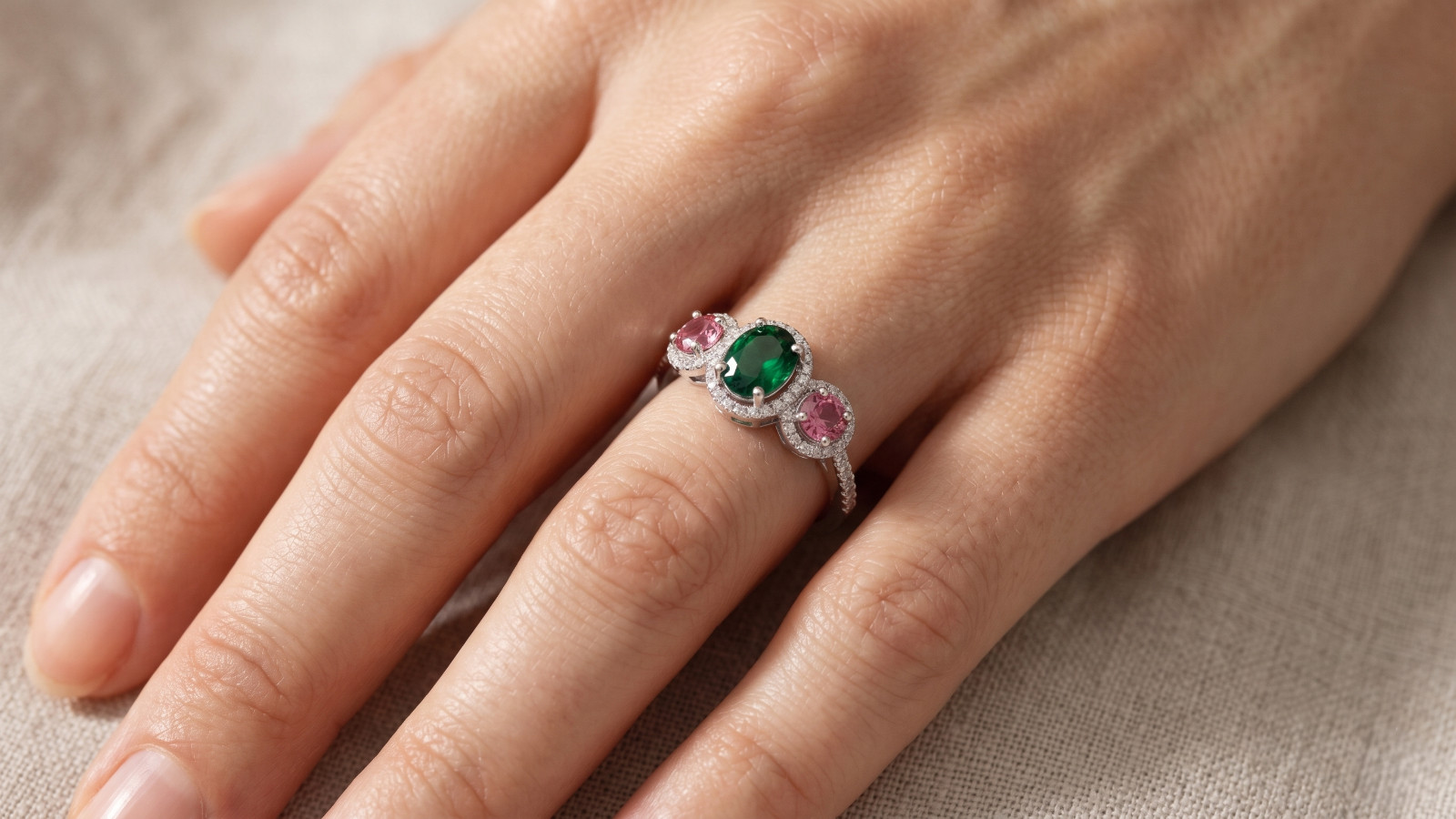 RARE Natural Emerald Rose Gold Plated Silver Anniversary Women’s Gift Ring