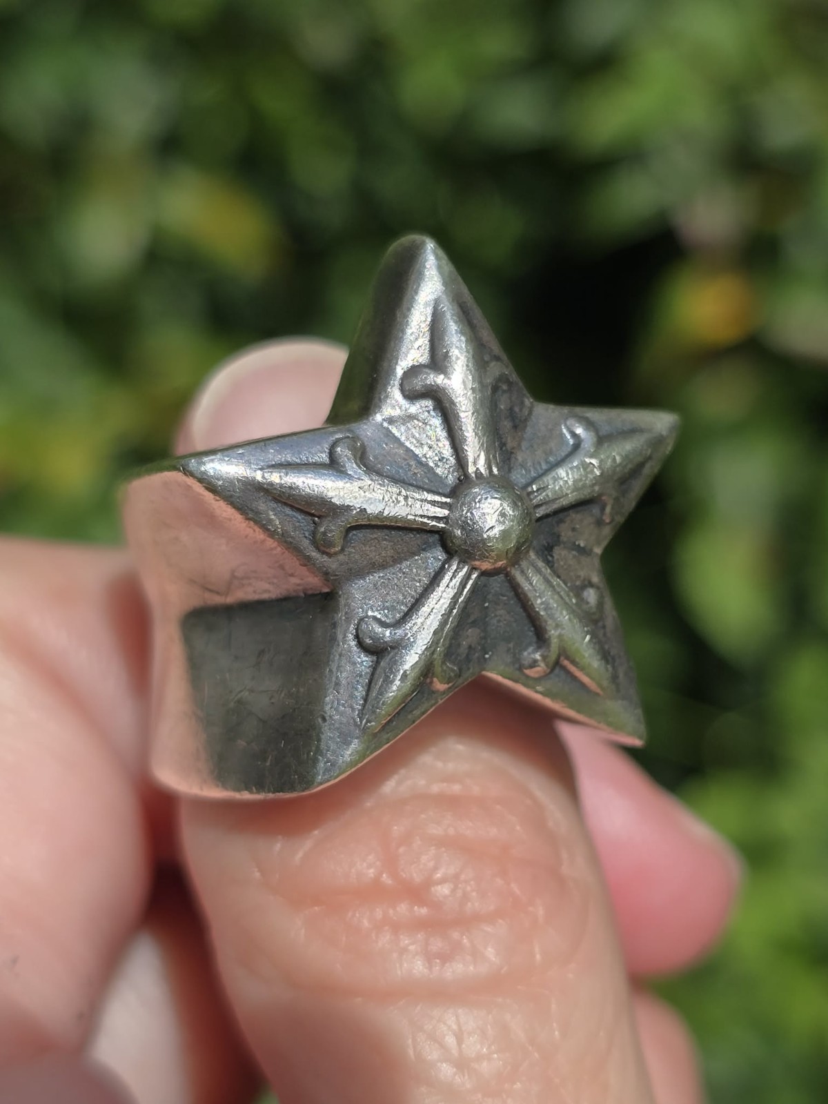 Authentic CHROME HEARTS Star Sterling Silver Ring Size 7